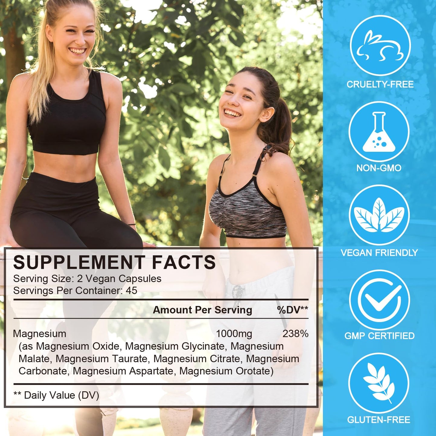 PENFOVE Magnesium Glycinate Capsules 1000mg, 90 Count