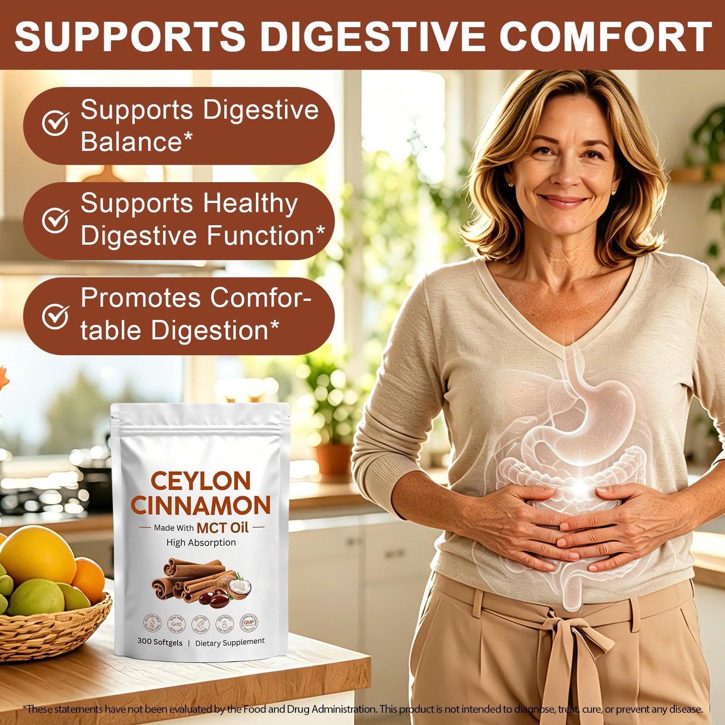 Peesnb Ceylon Cinnamon Softgels with MCT Oil 300 Count