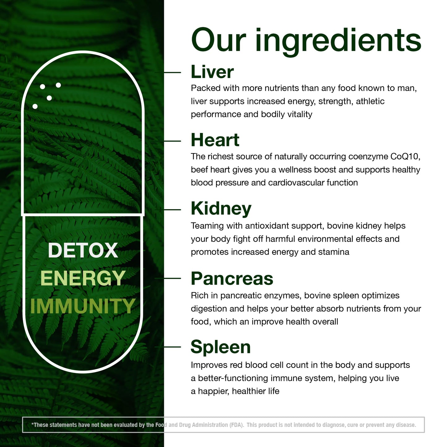 KTD BIOLABS Grass Fed Beef Organ Supplement Capsules 300