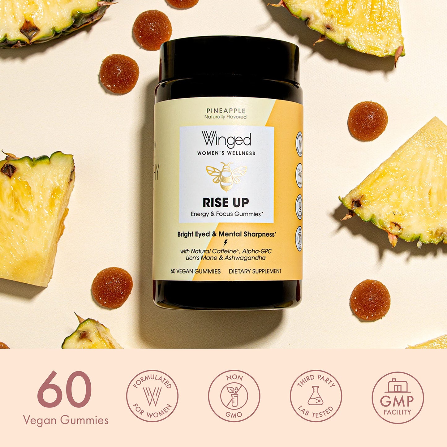 Winged Wellness Happy Her Mood & Rise Up Gummies Bundle 60 Gummies