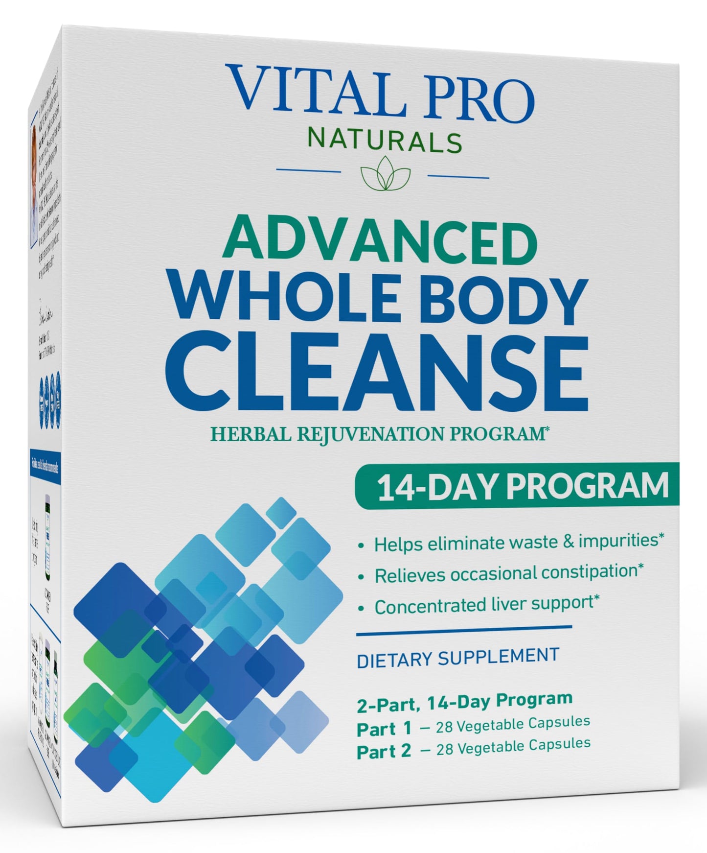 Vital Planet Vital Pro Naturals Advanced Whole Body Cleanse with Milk Thistle, Magnesium, Cape Aloe, and Herbs for Occasional Constipation and Healthy Elimination, 56 Capsules