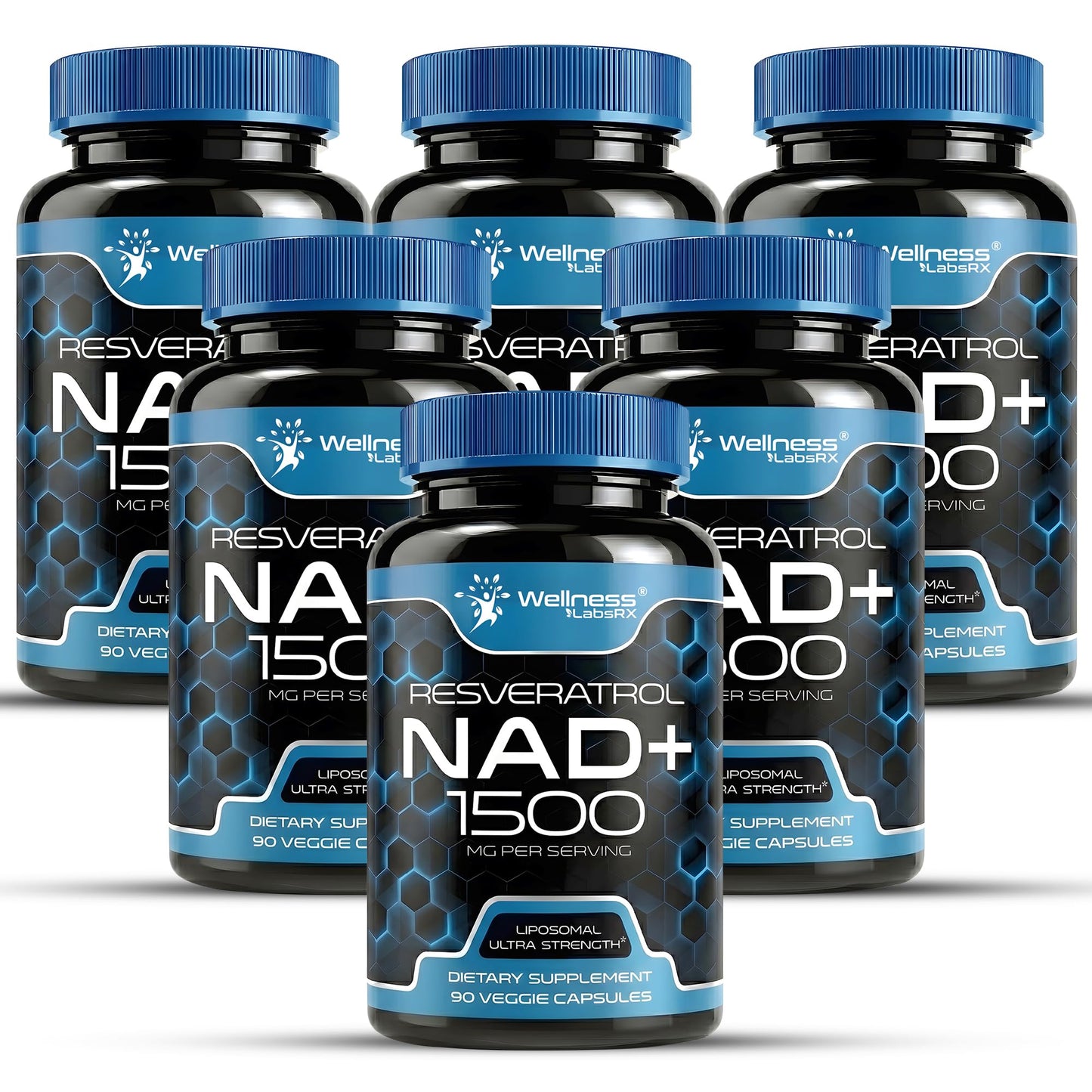 WELLNESS LABSRX NAD Supplement 1500mg NAD+ Resveratrol 540 Capsules