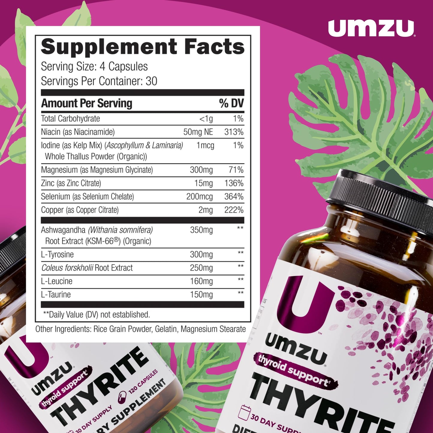 UMZU Thyrite Thyroid Support Supplement Capsule 120 Count