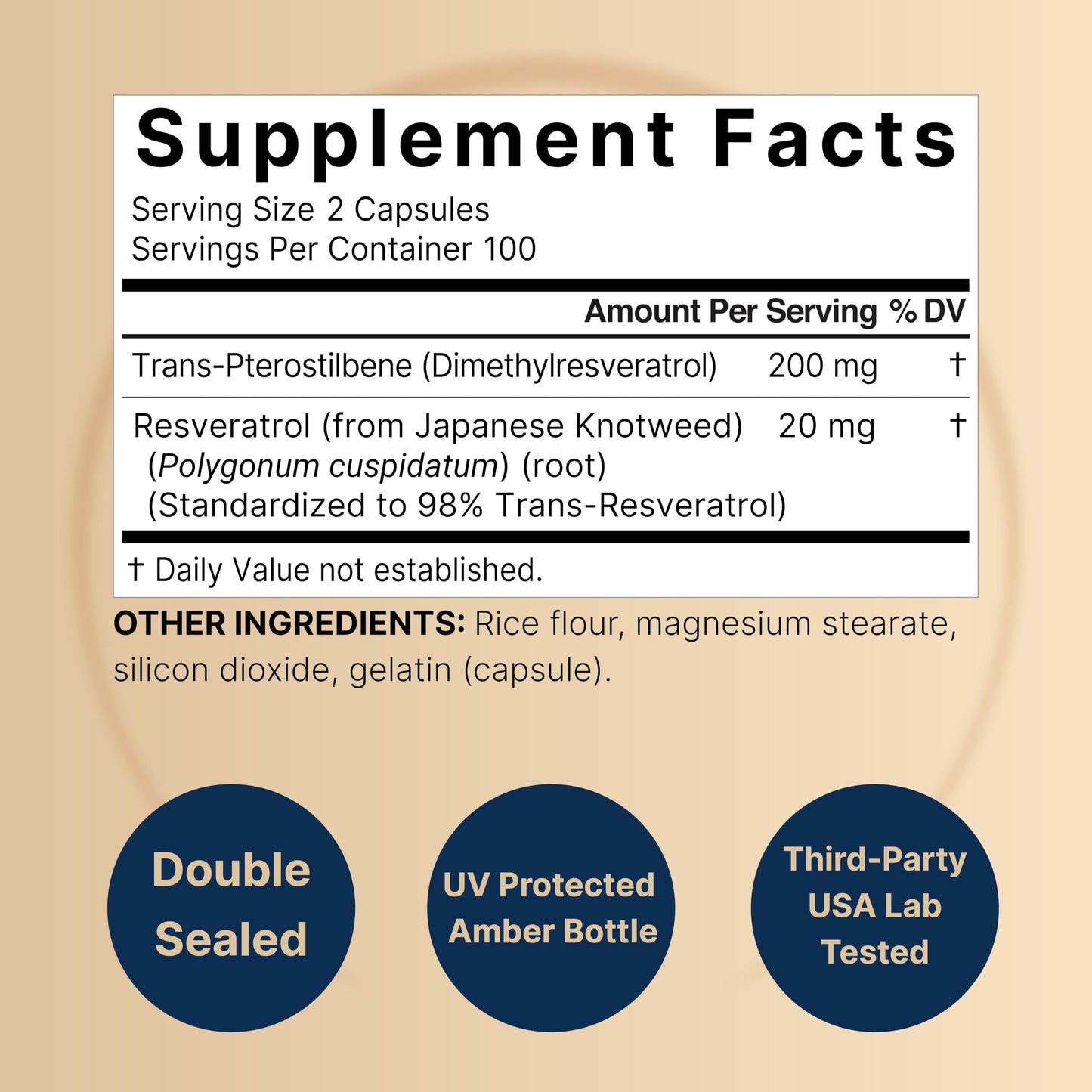 NatureBell Pterostilbene 200 mg Per Serving with Trans-Resveratrol Capsule, 200 Capsules