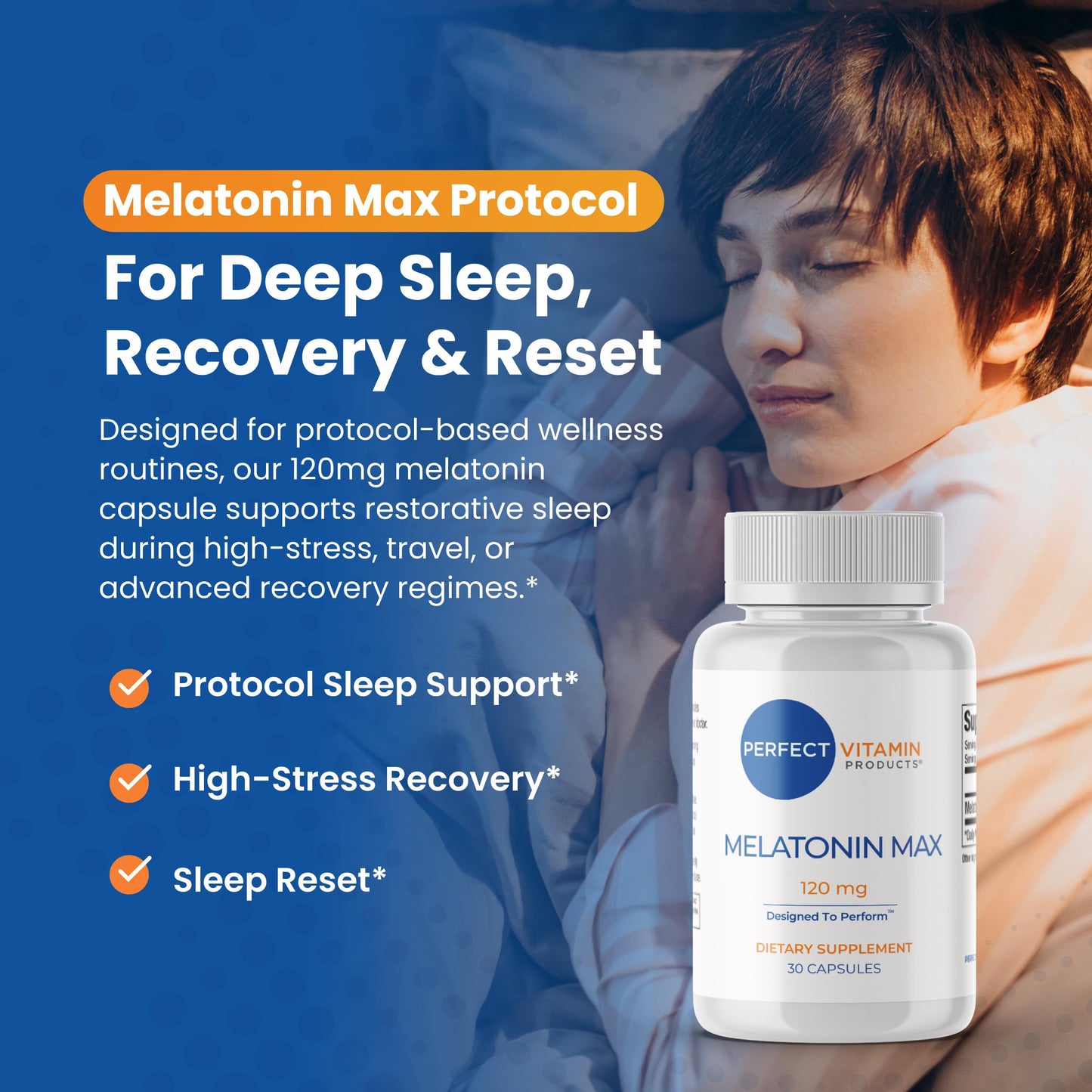 Perfect Vitamin Products Melatonin MAX 120mg Capsules 30