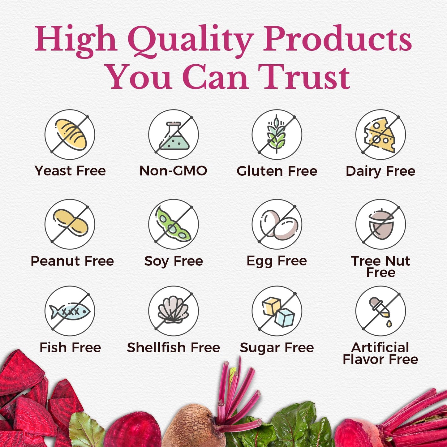 Vitalitown Organic Beet Root Capsules with Probiotics, 200 mg Organic Beet Root, 50 Billion CFU, 10 Strains, Energy, Heart Health, Circulation, Digestion, 60 Capsules