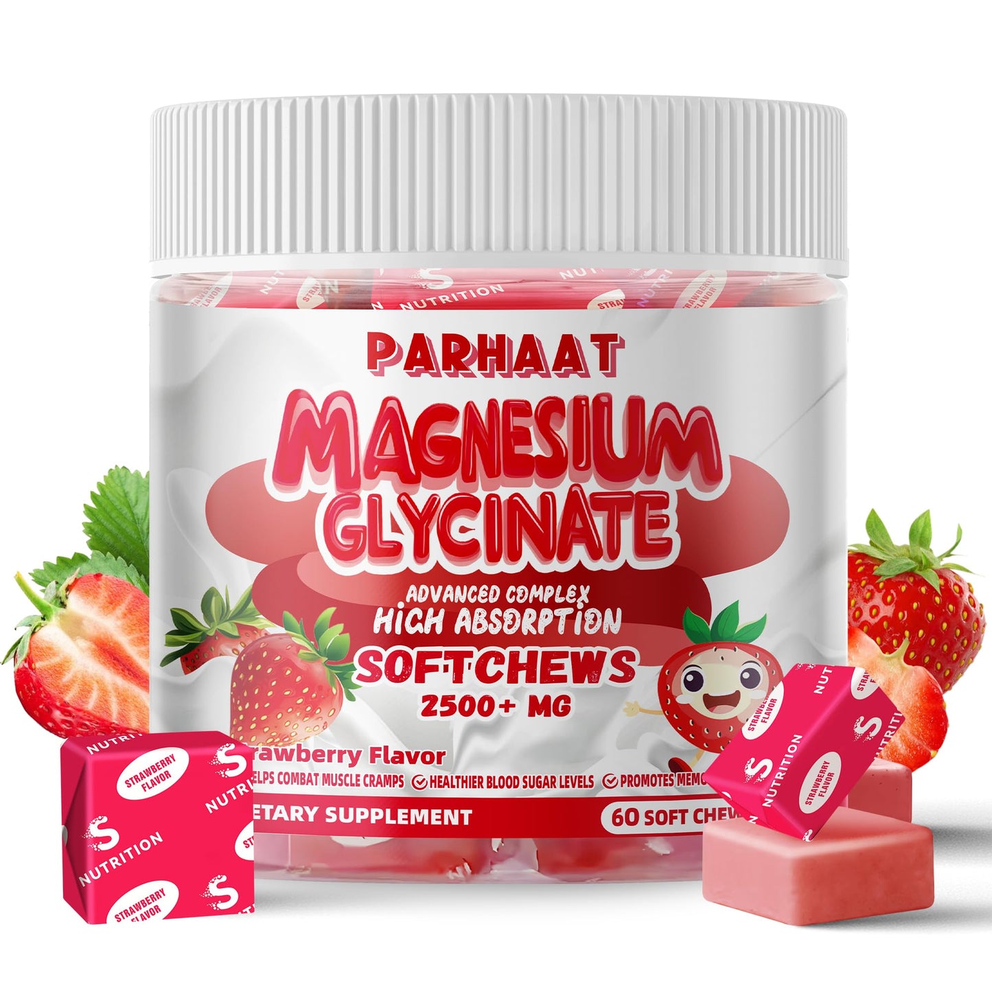 Parhaat Magnesium Glycinate Soft Chews, 60 Count
