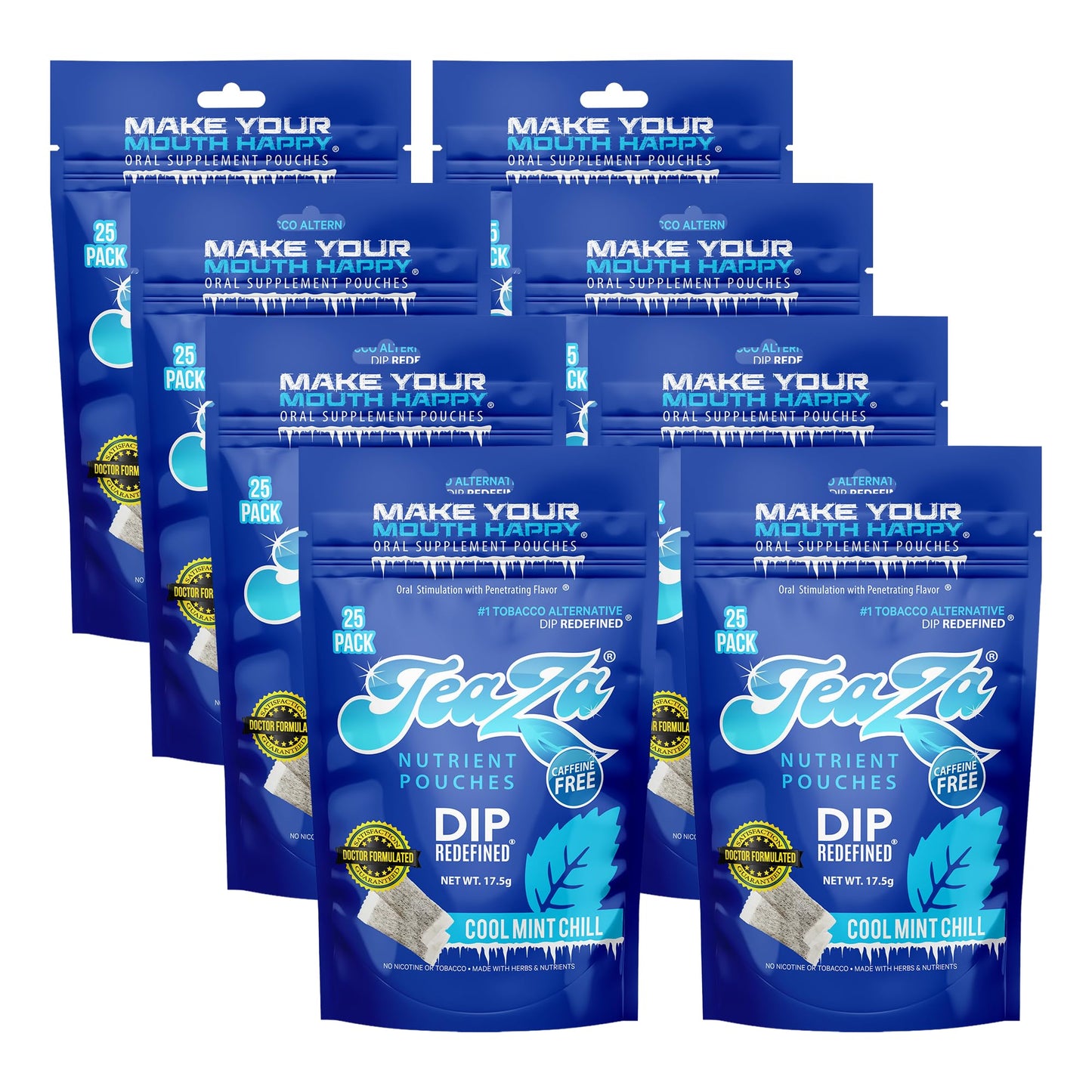 TeaZa Energy Pouches Cool Mint Chill Chewables 200