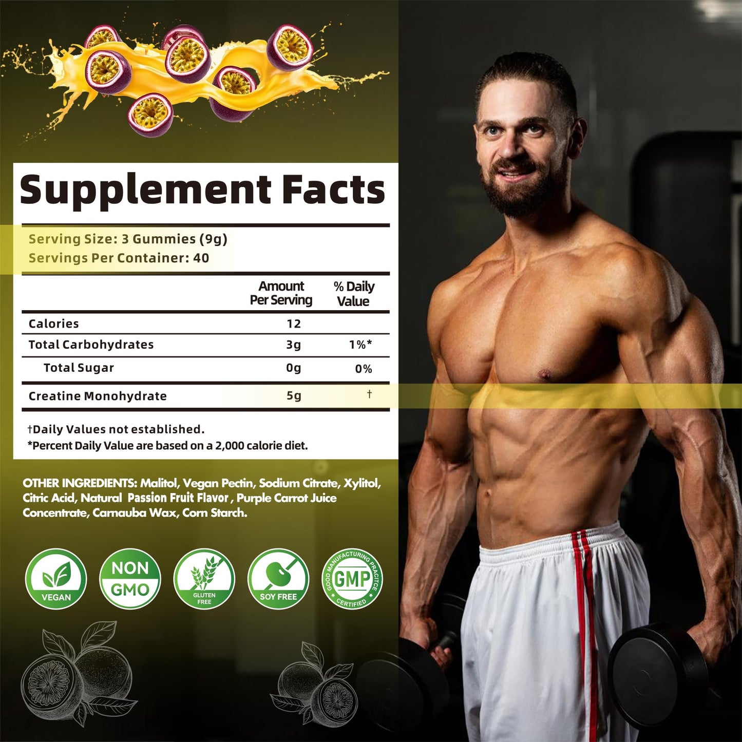 Nutravita Creatine Monohydrate Gummies, 120 Count