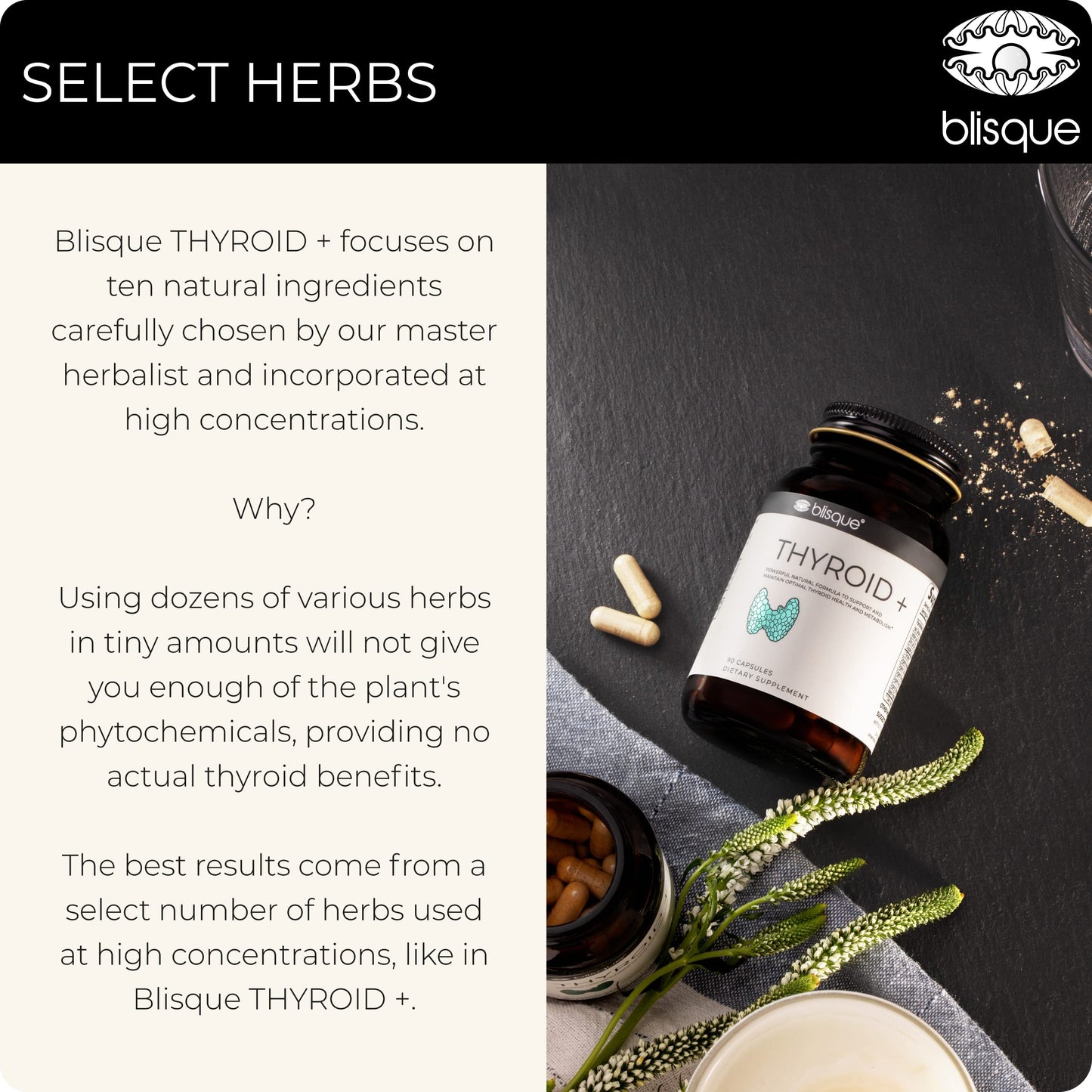 Blisque Thyroid Support Supplement Complex Capsules, 90 Capsules
