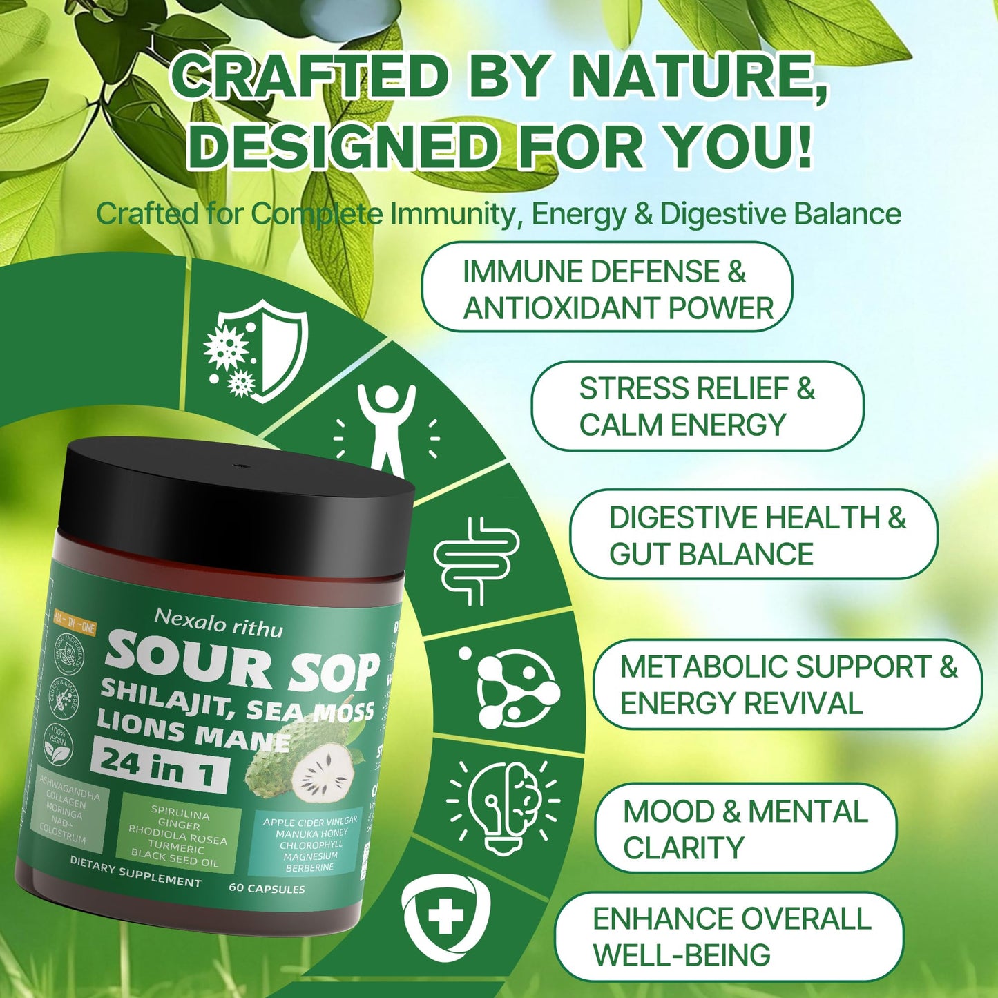 Nexalo rithu Soursop Capsules 1 Count