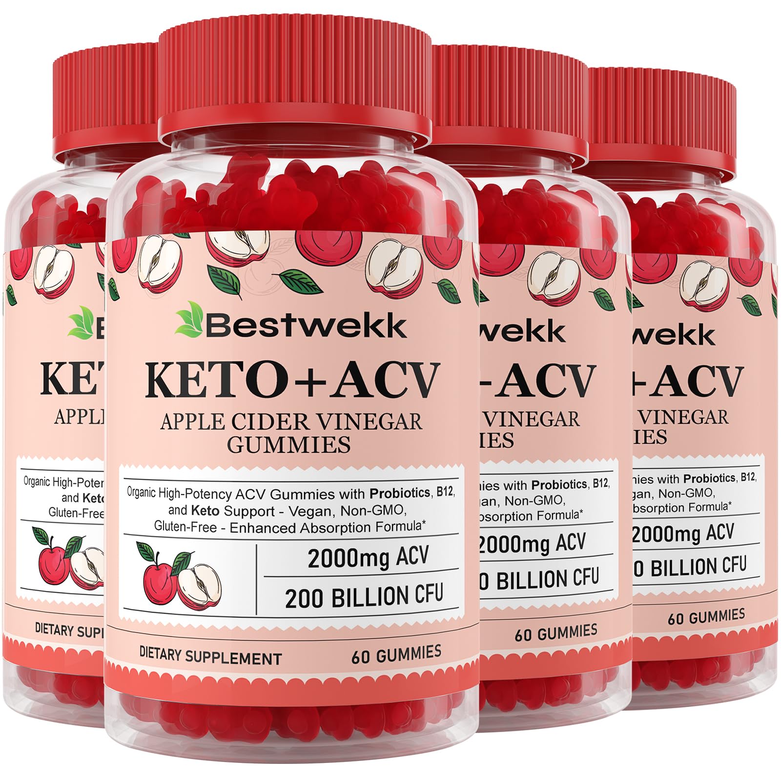 Bestwekk Apple Cider Vinegar Gummies 240 Gummies