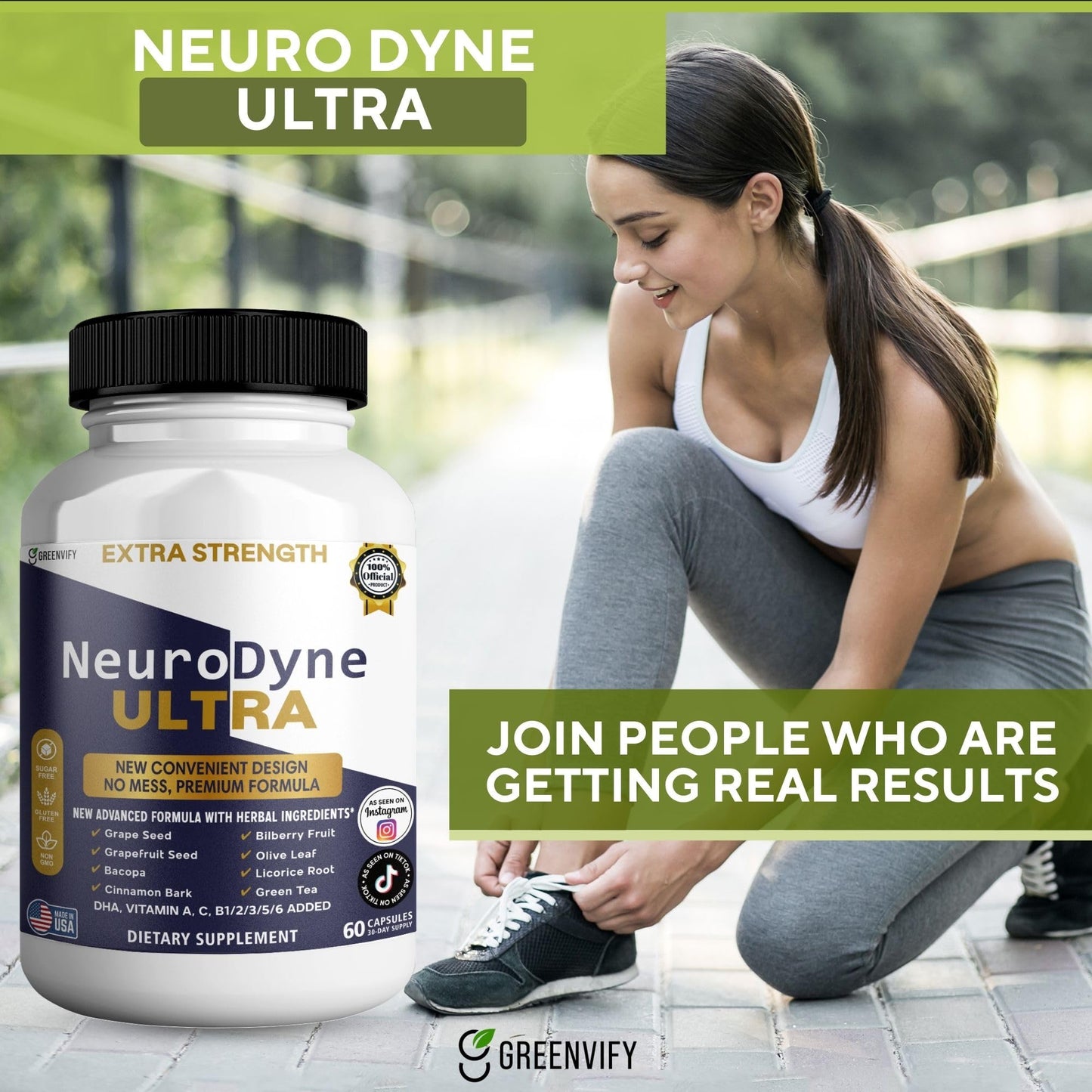 GREENVIFY NeuroDyne Ultra Extra Strength Brain Supplement Capsule 60 Capsules
