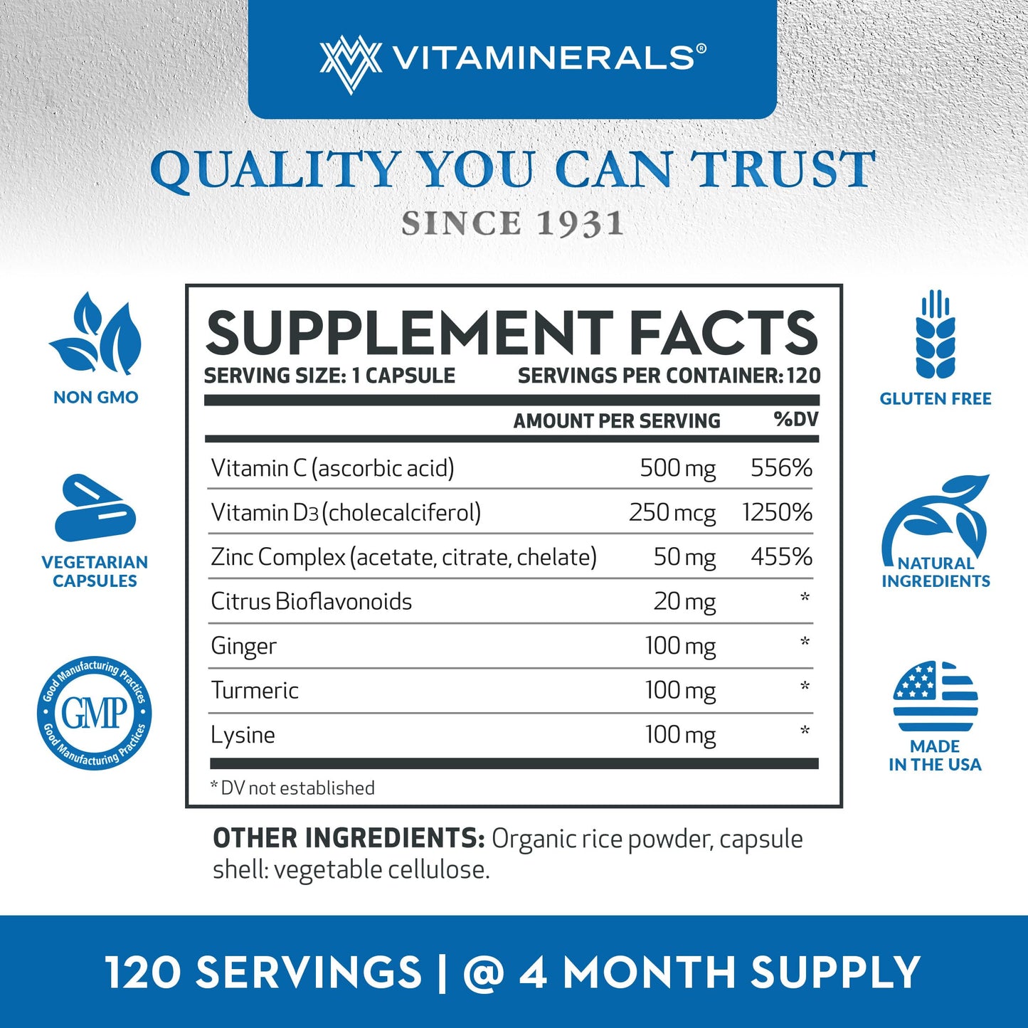 Vitaminerals Z D C Zinc Complex Capsule 120