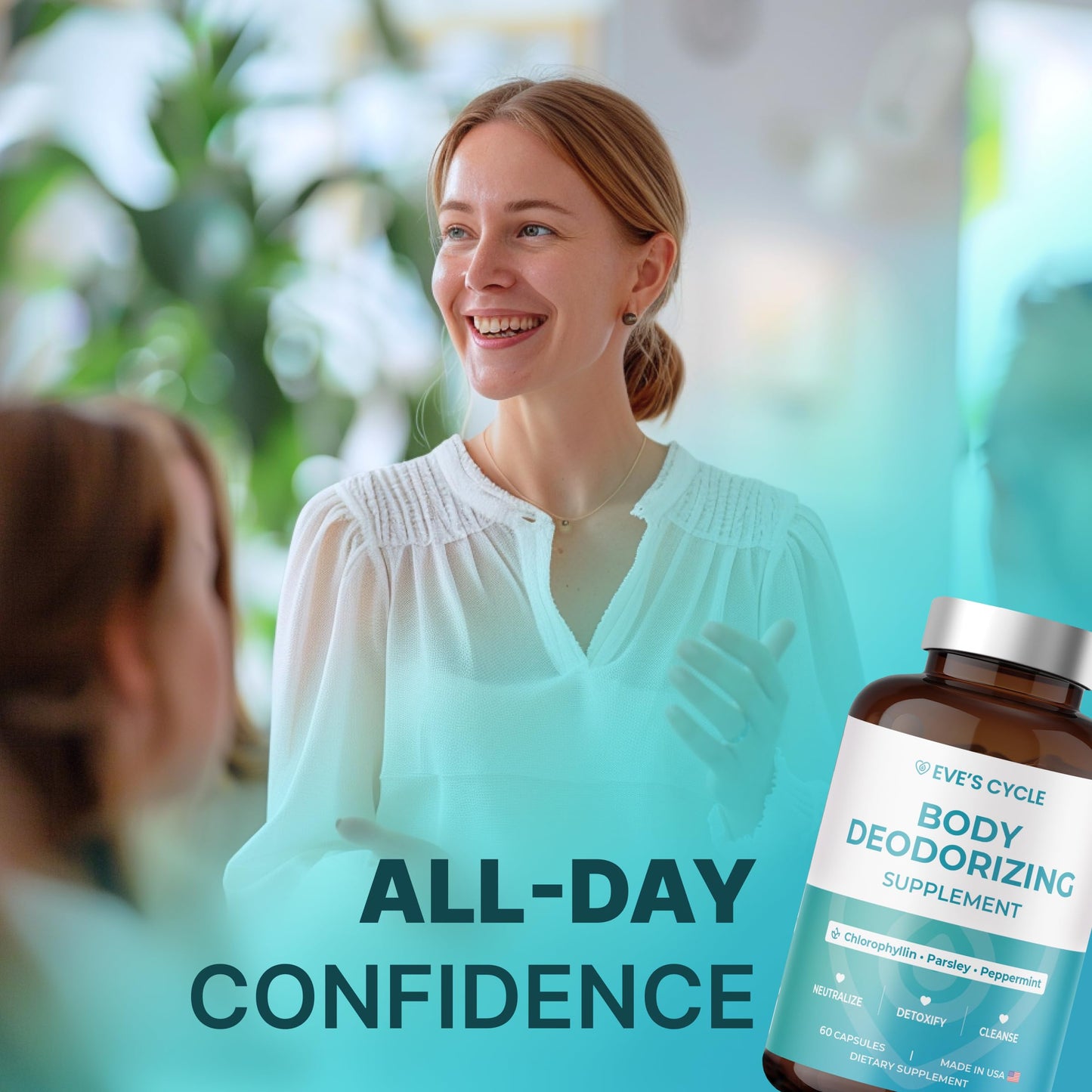 Eve's Cycle Chlorophyll Capsules with Parsley & Peppermint – Body Deodorizing Supplement, 60 Capsules