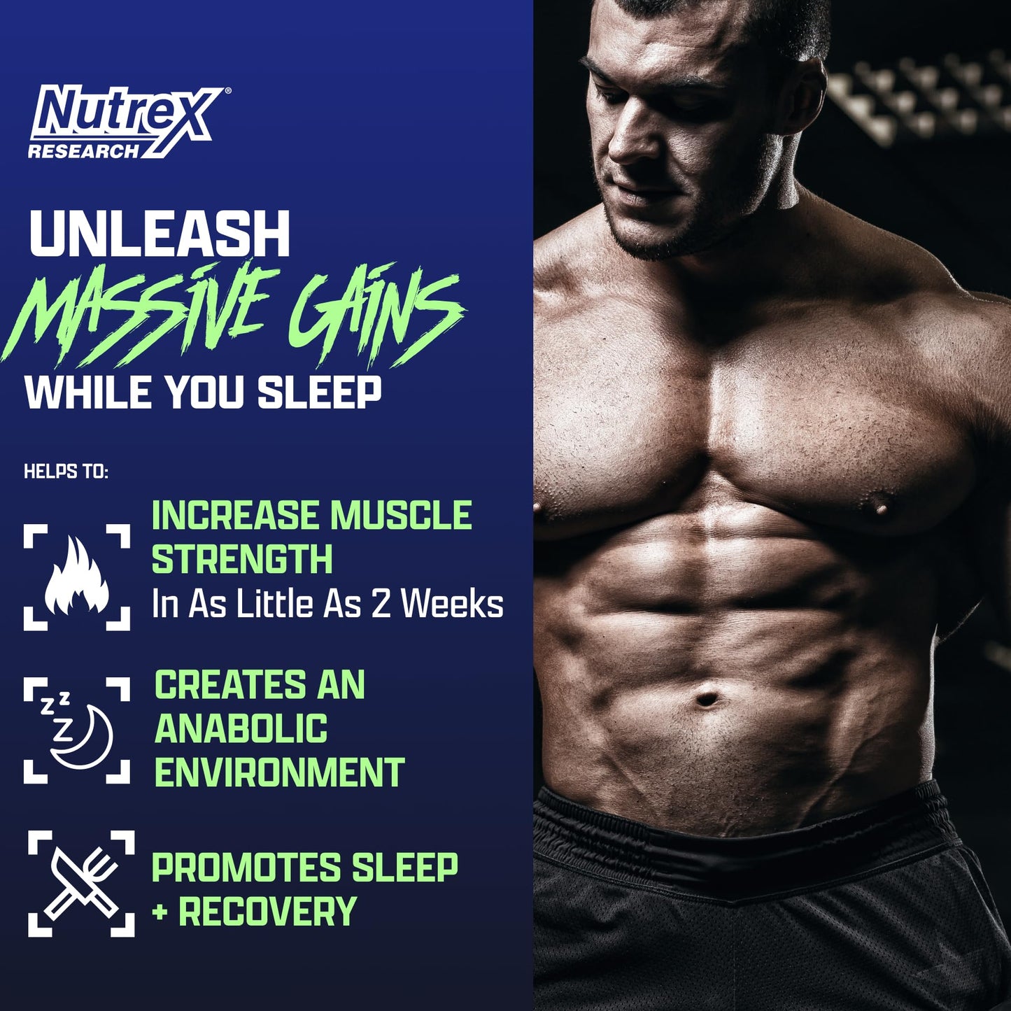 Nutrex Research Anabol Nighttime Sleep Support and Anabolic Muscle Builder Capsules 60 Count