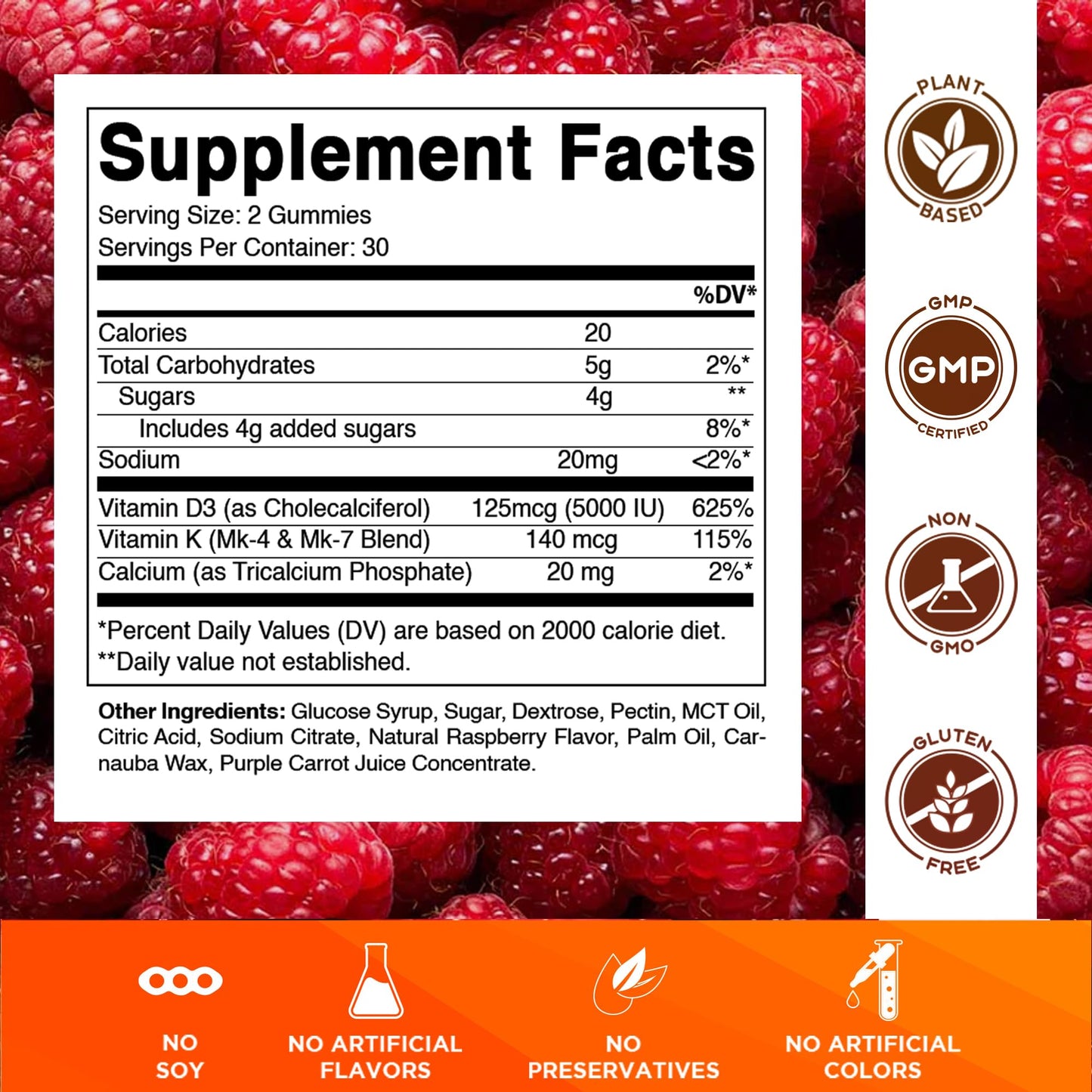 Vitamatic Vitamin D3 + K2 Gummies 60 Count