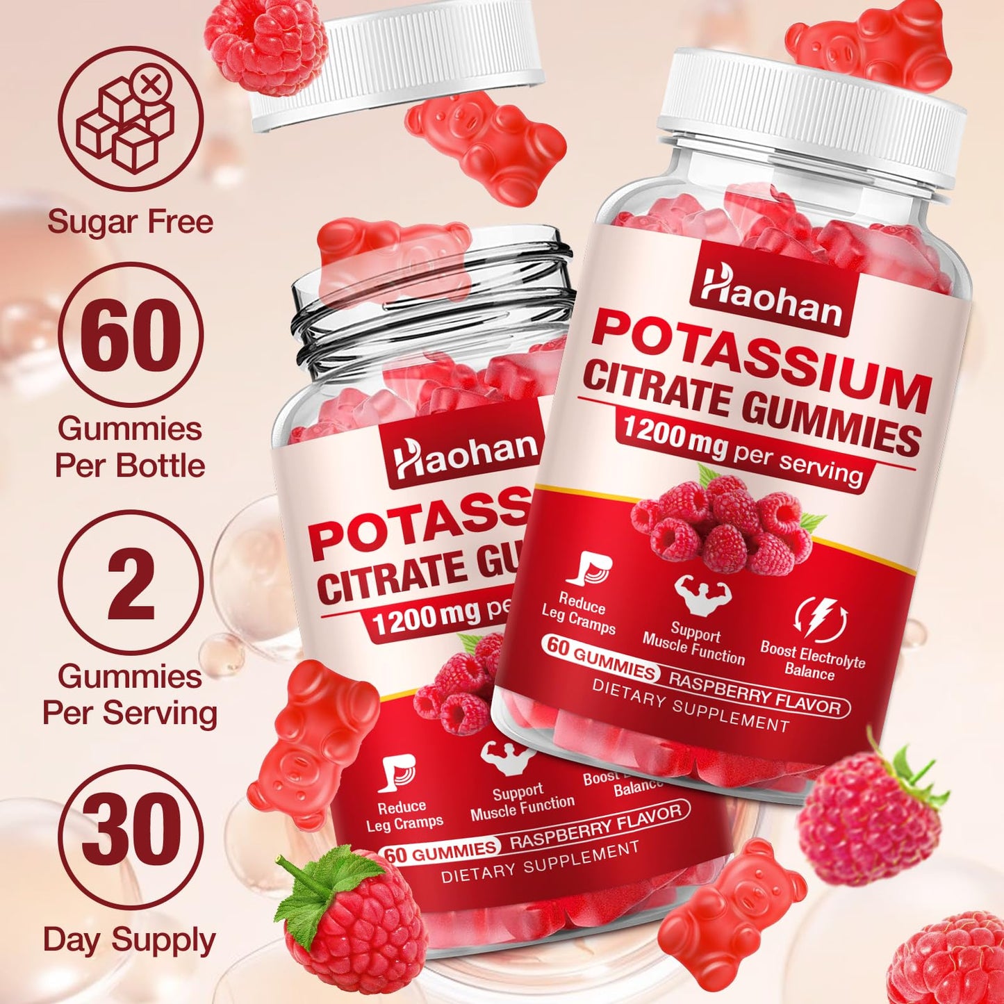 Haohan Potassium Citrate Gummies 60 Count