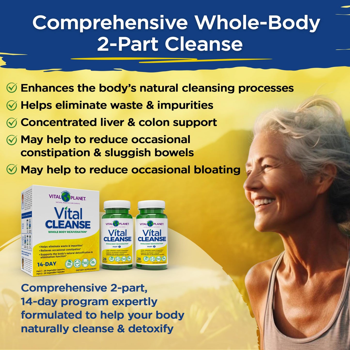 Vital Planet Vital Cleanse with Milk Thistle, Magnesium, Cape Aloe and Herbs Capsules, 56 Count