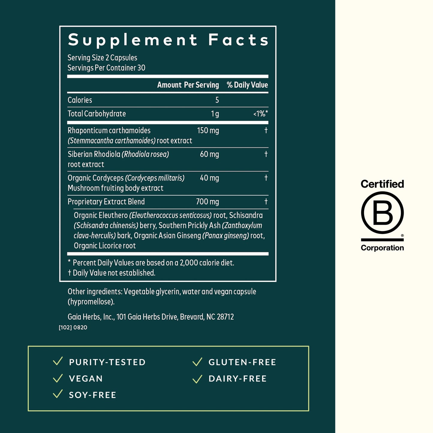 Gaia Herbs Adrenal Health Jumpstart Capsules 60 Count