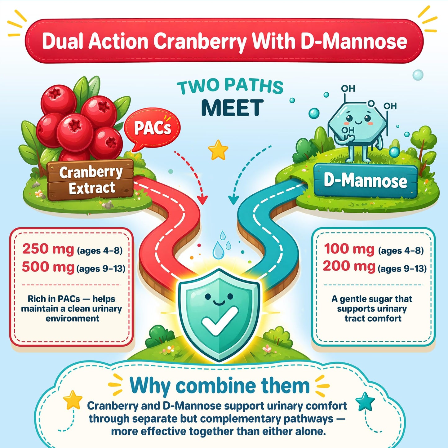 ABYSSUS Cranberry Gummies for Kids with D-Mannose, Urinary Support Gummy, 60 Count