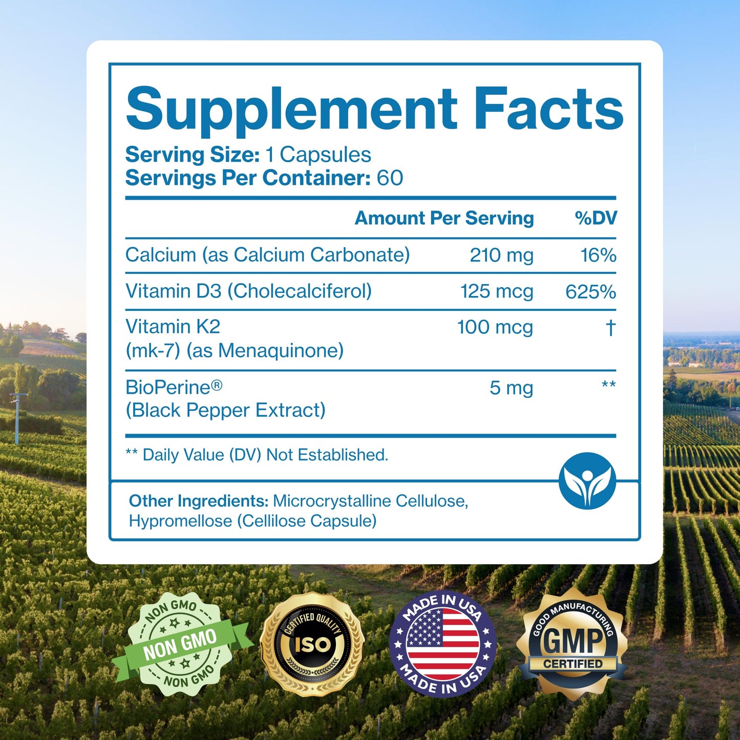 Pure Micronutrients Vitamin D3 K2 Supplement Capsule, 60 Capsules