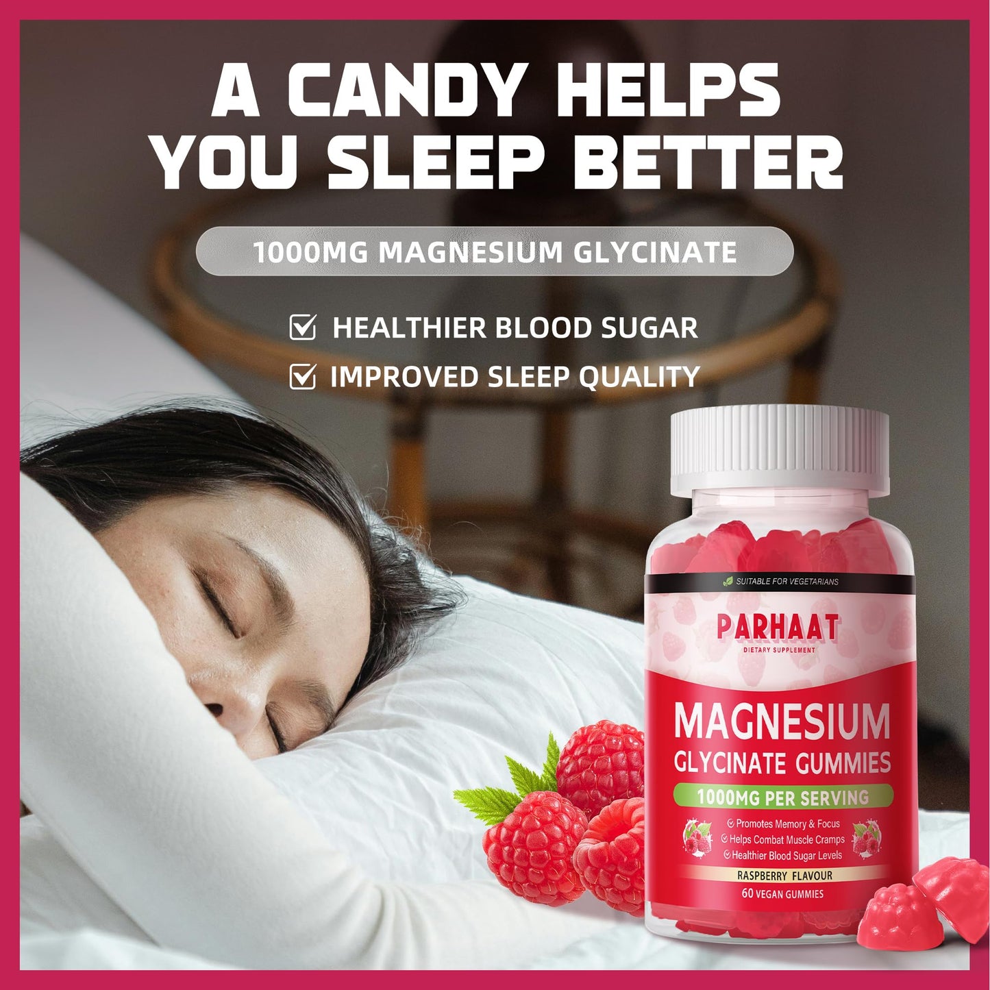 Parhaat Magnesium Glycinate Gummies 60 Gummies