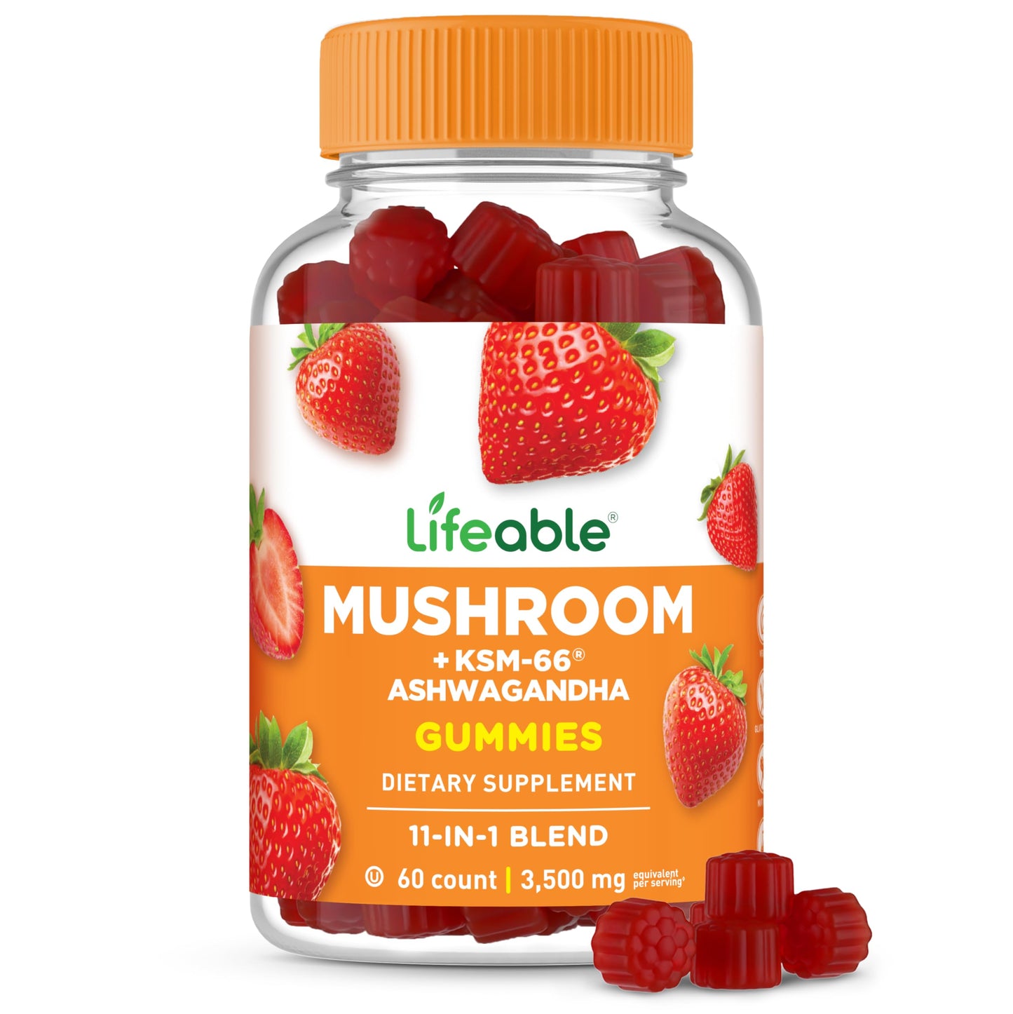 Lifeable Mushroom Gummies for Adults 90 Gummies