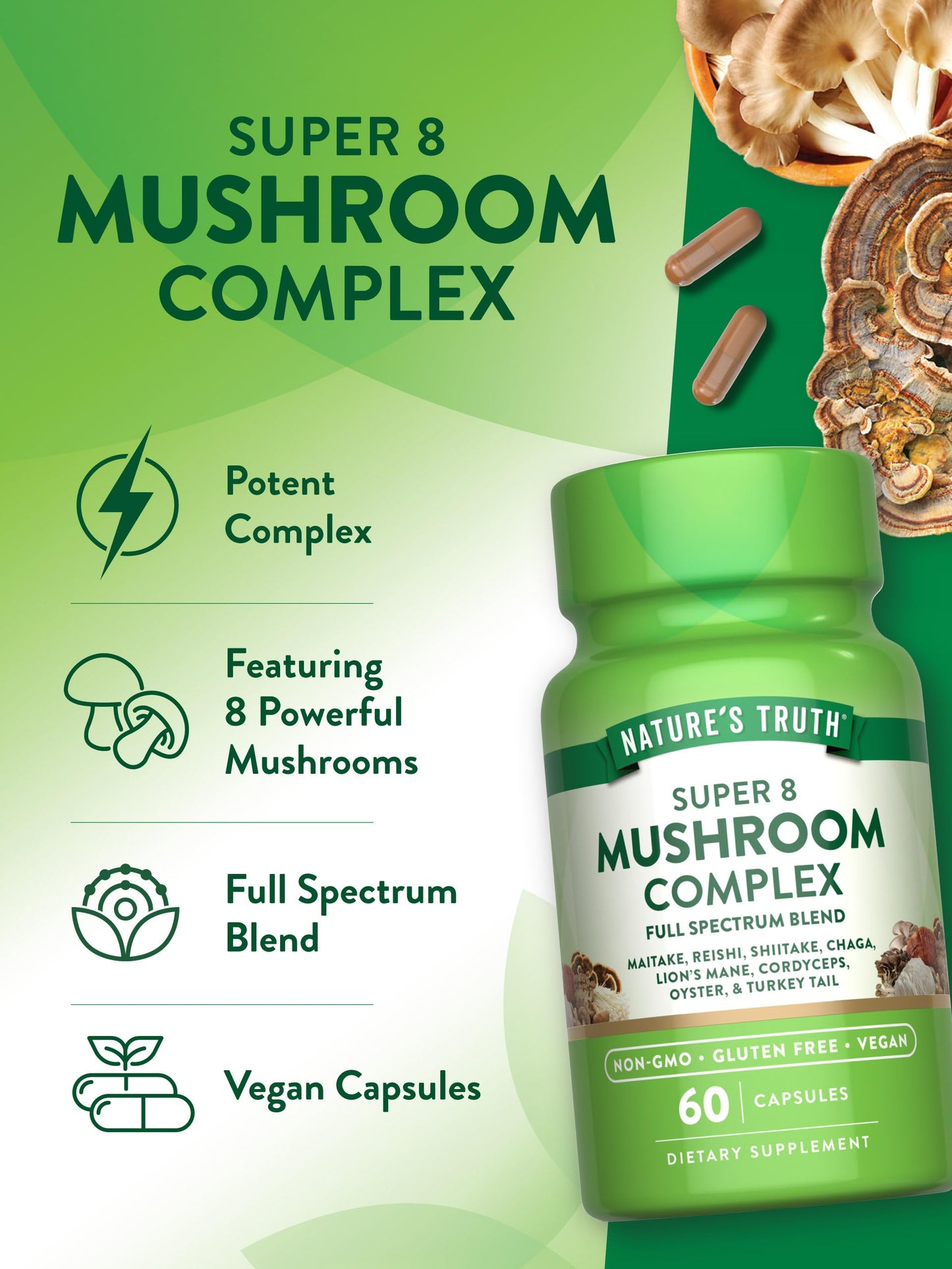 Nature's Truth Mushroom Complex Capsules 60 Count
