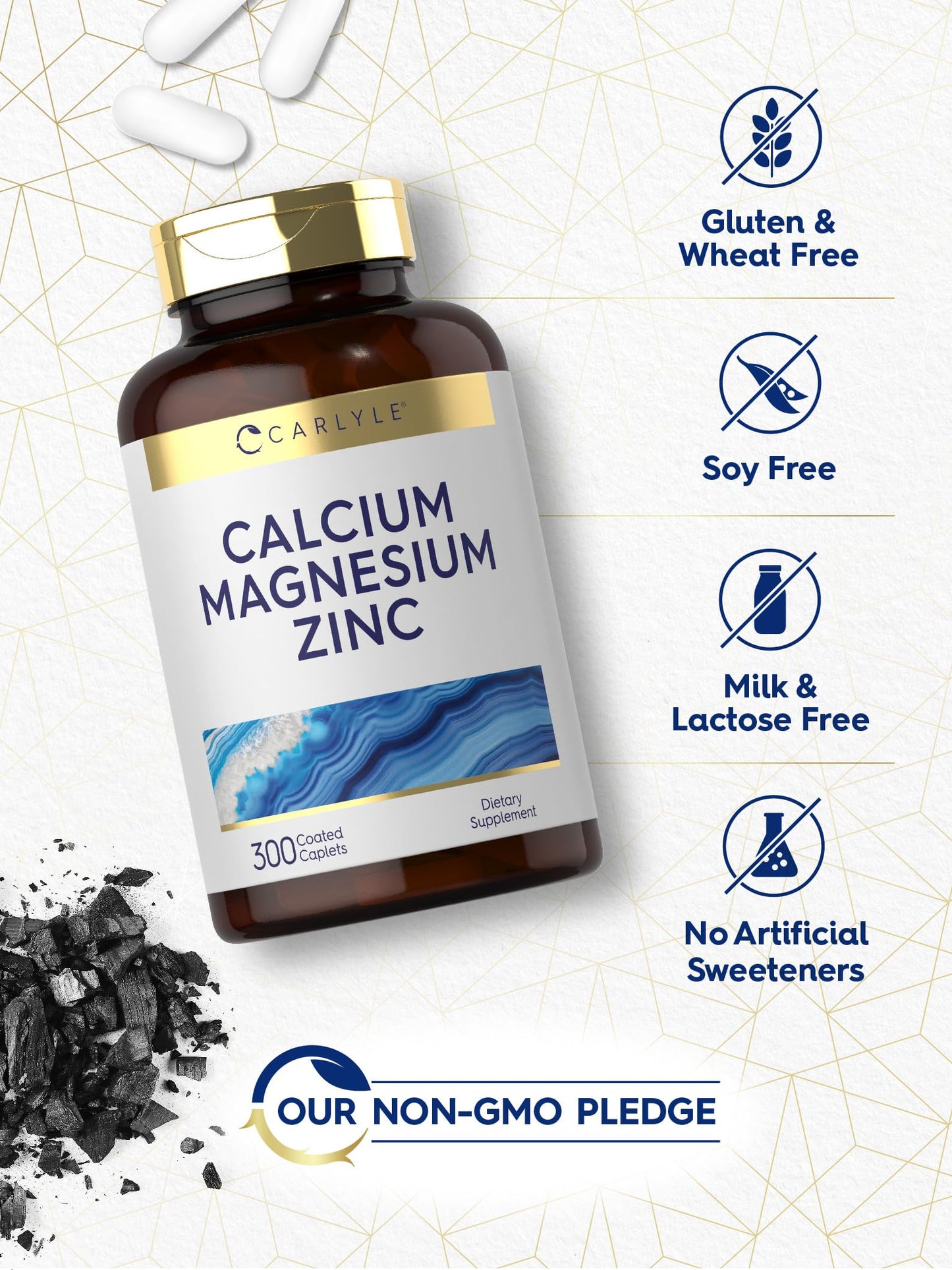 Carlyle Calcium Magnesium Zinc Caplets 300