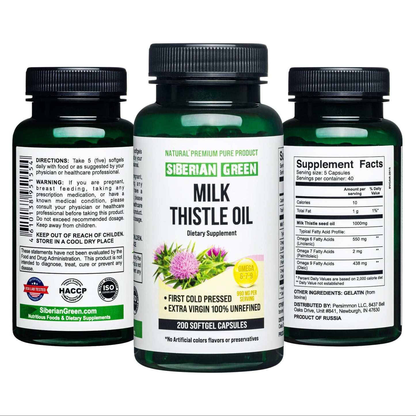 Siberian Green Milk Thistle Oil Softgel 200