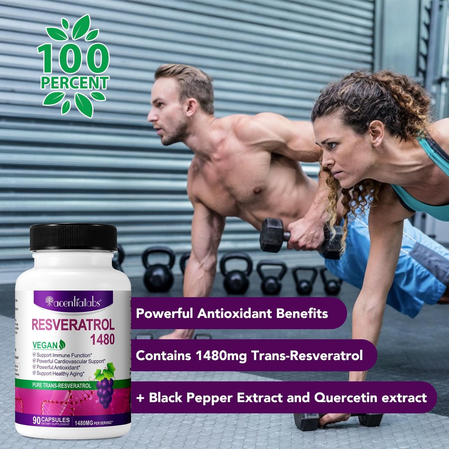 ZIXAOK Trans-Resveratrol 1480mg Per Serving Capsules, 90 Count