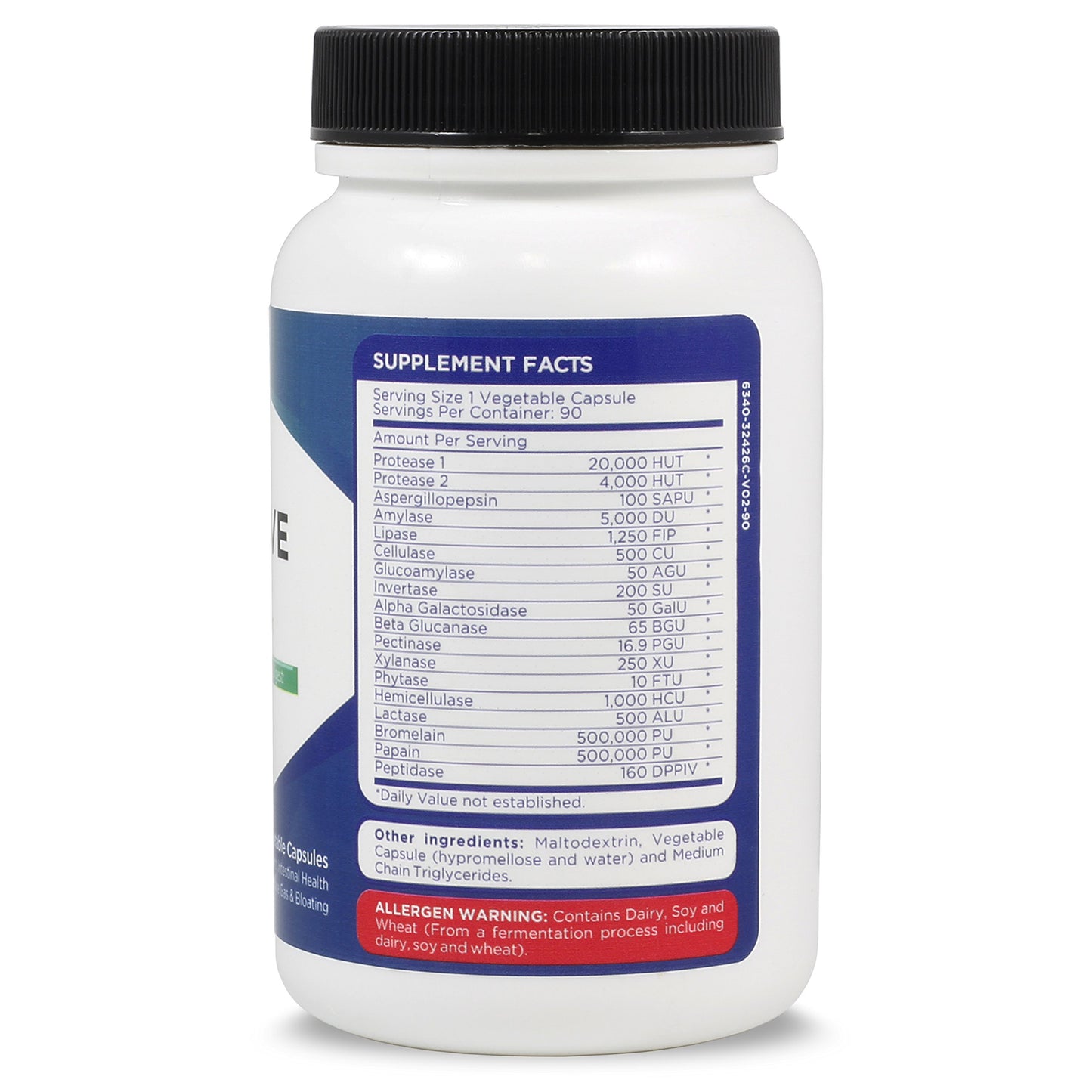 Zenesis Labs Digestive Enzymes with Amylase, Bromelain, Protease, Lipase, & 14 Other Enzymes 90 Capsules