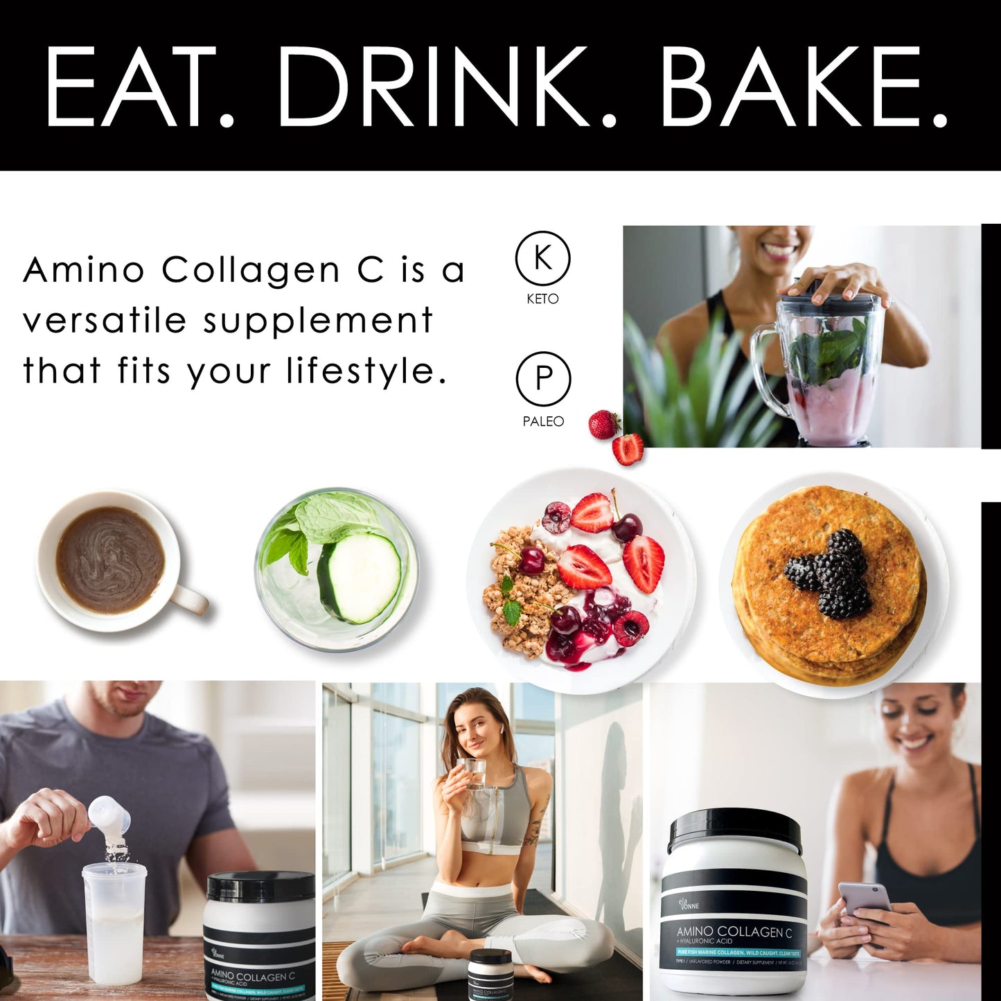 E´LAVONNE Amino Collagen C - Collagen Powder, 48