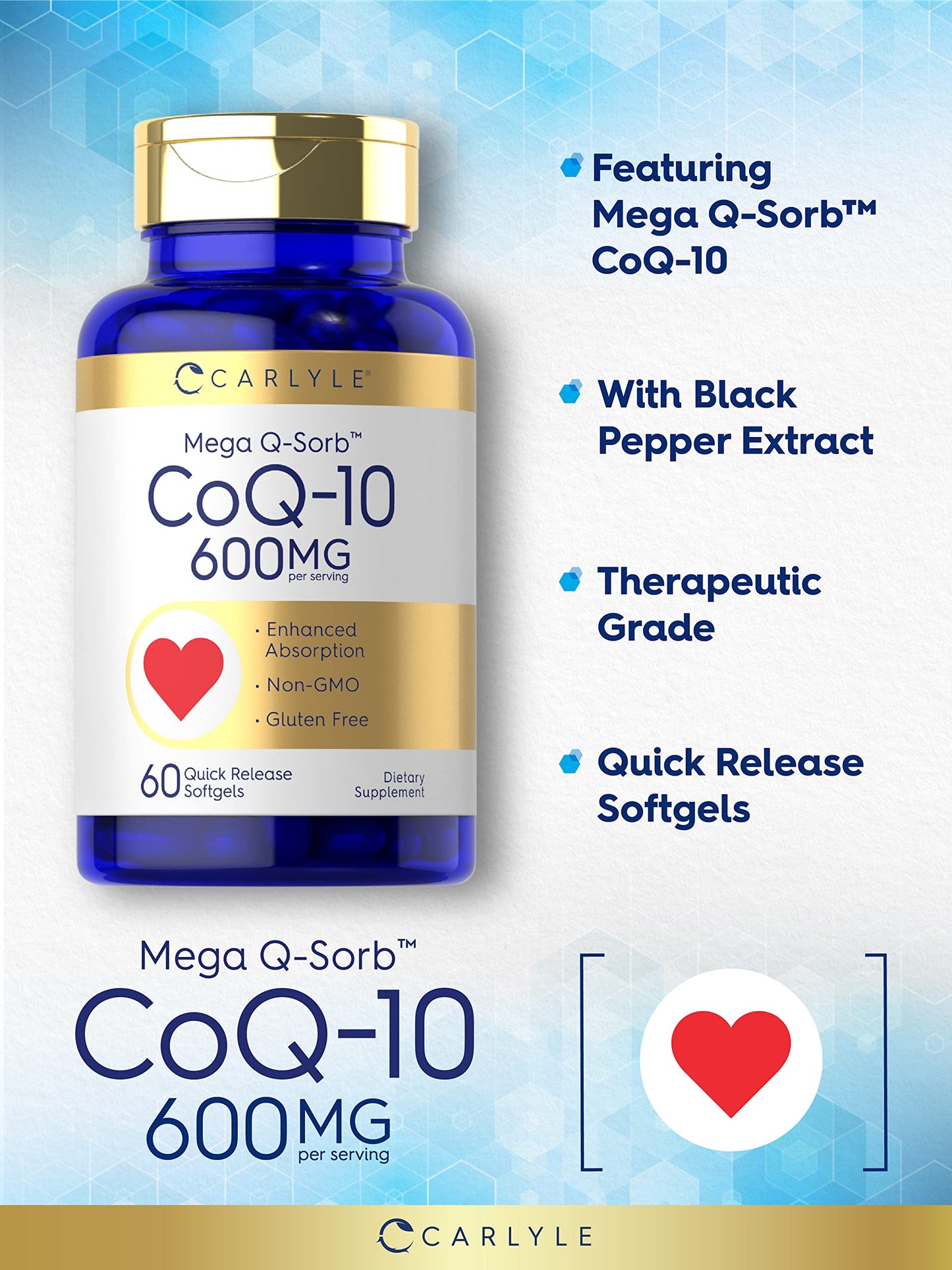 Carlyle CoQ10 600 mg Softgels 60 Count