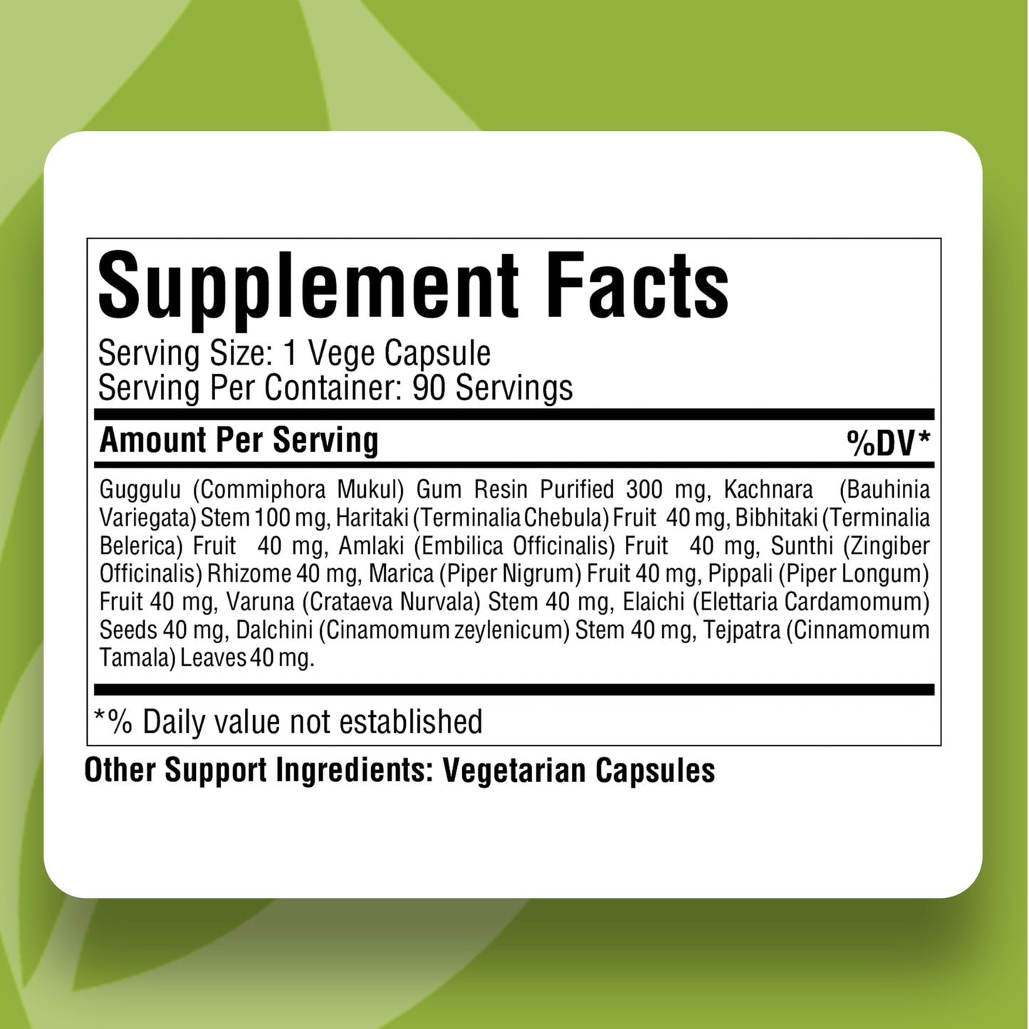 Herbsforever Kanchnara Guggul - Thyroid Balancing & Glandular Lymphatic Health, System & Fibroid Care with Triphala & Trikatu & 4 Ayurvedic Herbs Extract, Traditional Authentic, 90 Veg Capsules