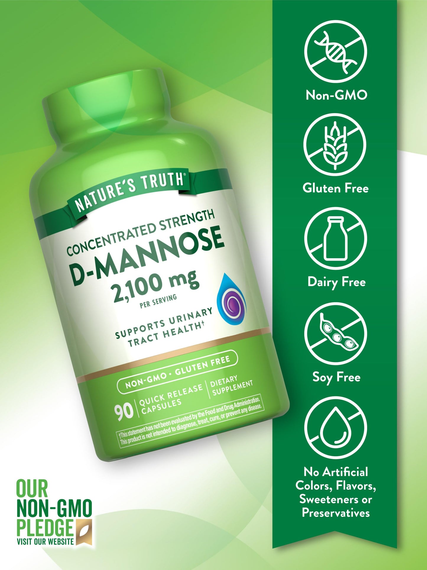 Nature's Truth D-Mannose Capsules 90 Count