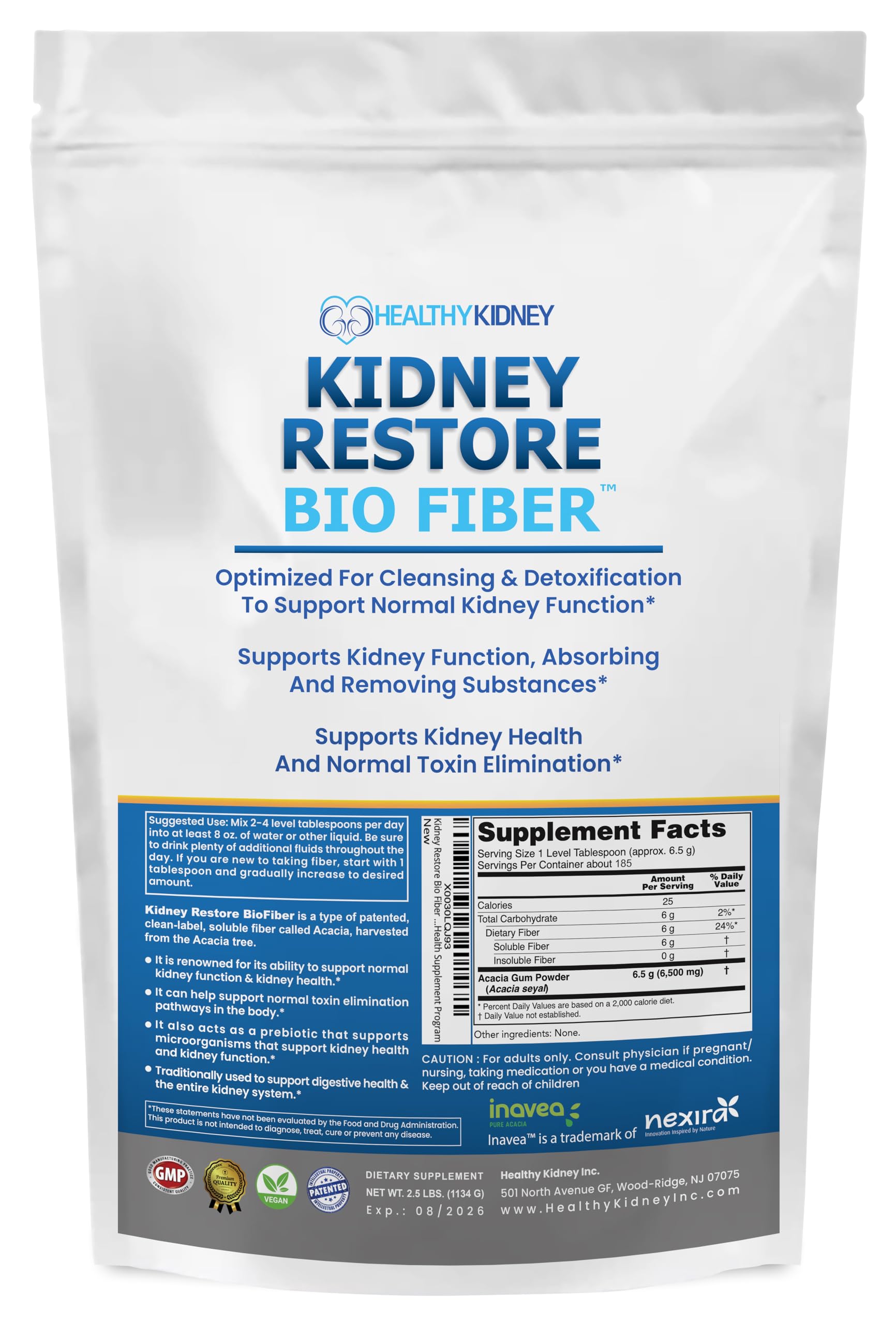 Kidney Restore Bio Fiber Kidney Cleanse Detox & Repair - Restorative Kidney Support & Kidney Supplement to Remove Waste, Kidney Health Supplement - Add to Tea for Kidney Health Powder 40
