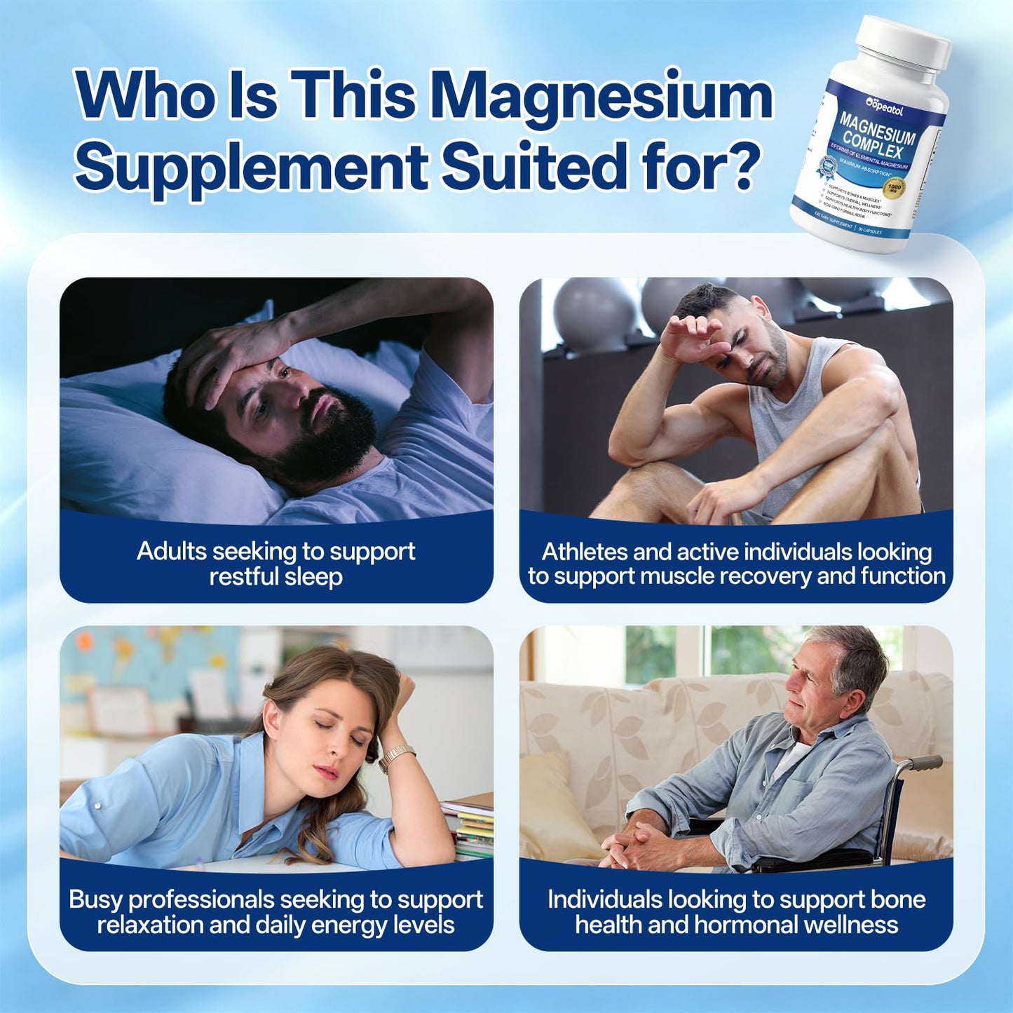 Oopeatol 8 in 1 Magnesium Complex 1000mg Capsules 90 Count