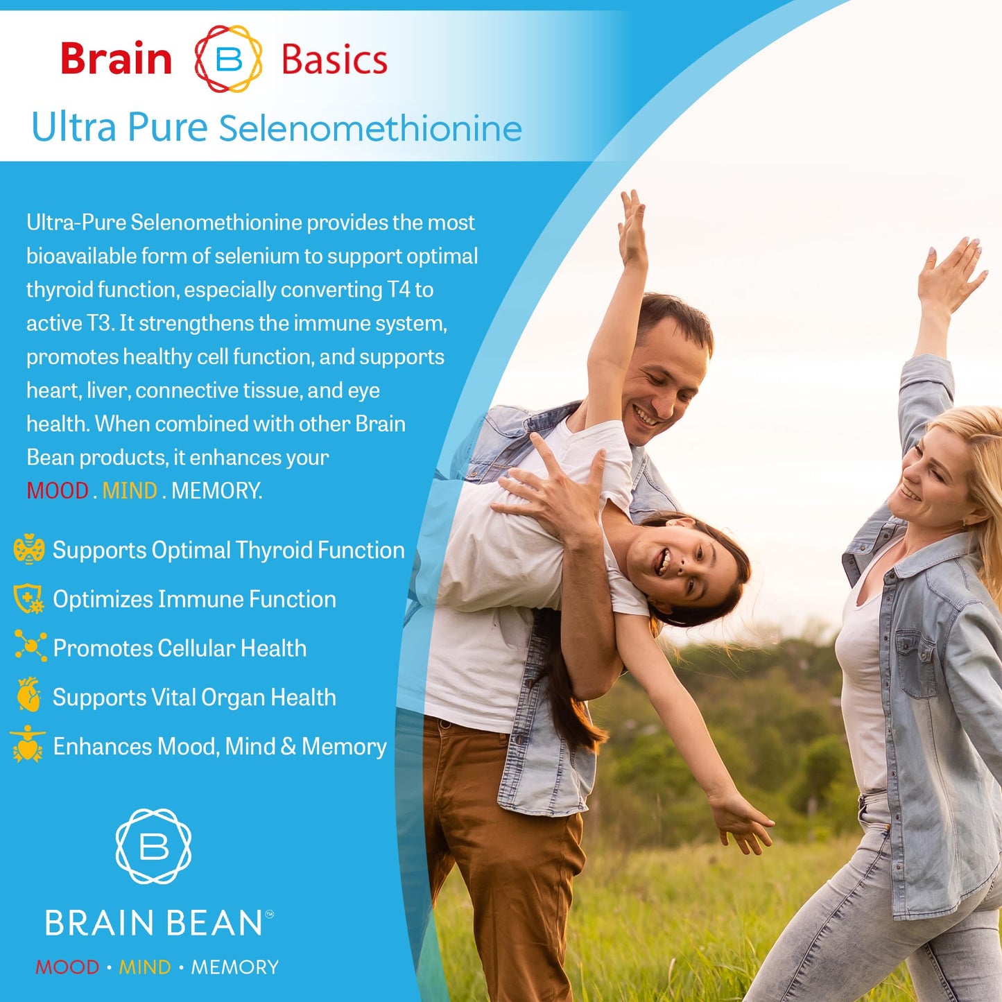 Brain Bean Brain Basics Ultra-Pure Selenomethionine Capsule 90 Count