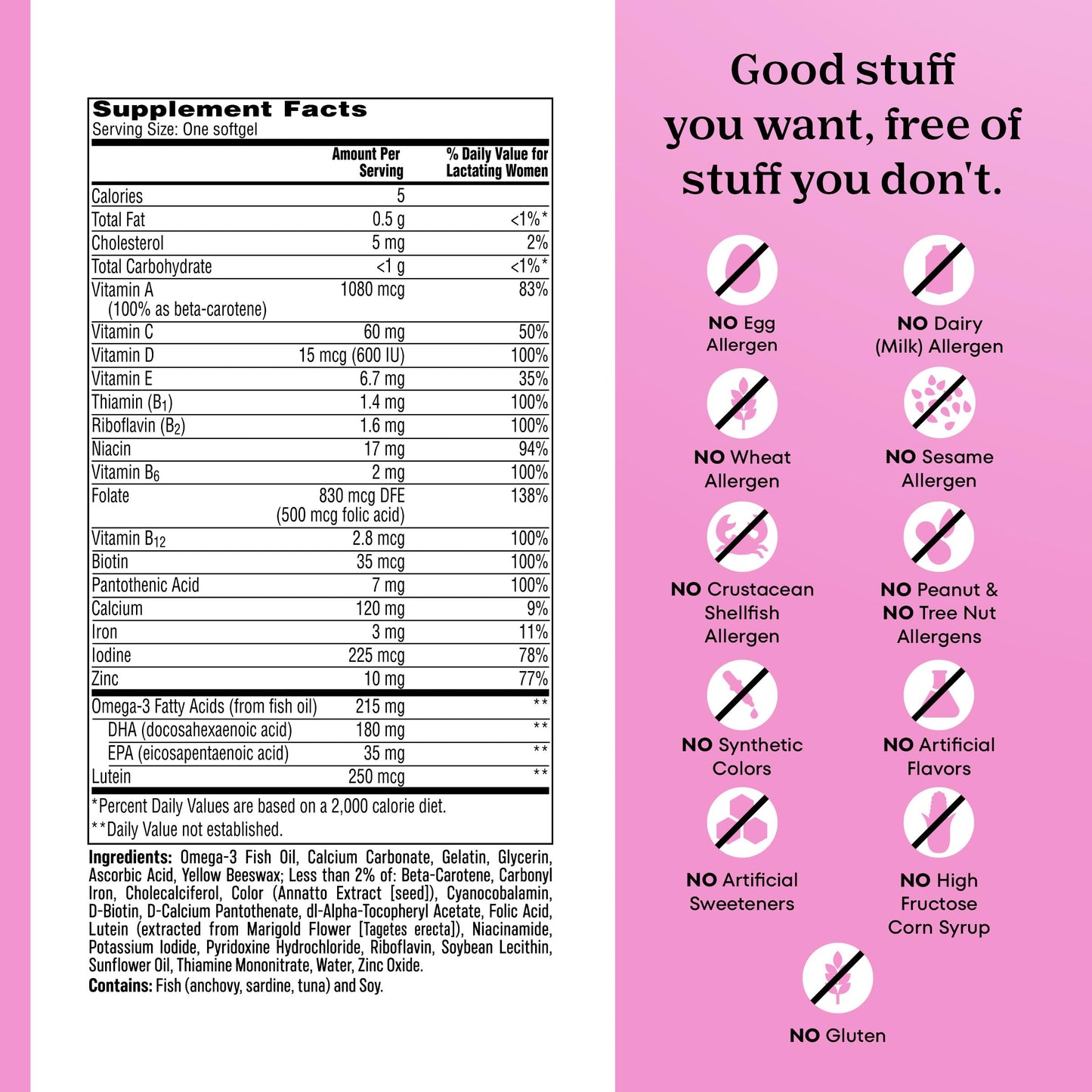ONE A DAY Postnatal Vitamins for Women Softgel 60 Count