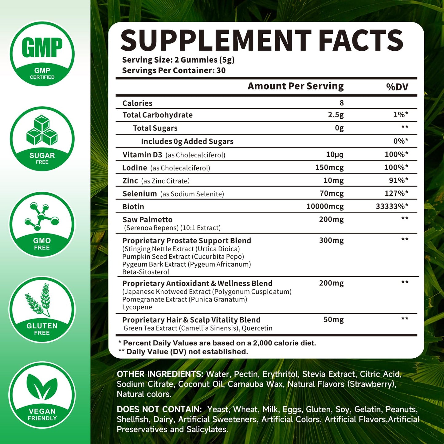 Mchokuu Saw Palmetto Gummies 200mg Supplement, 120 Count