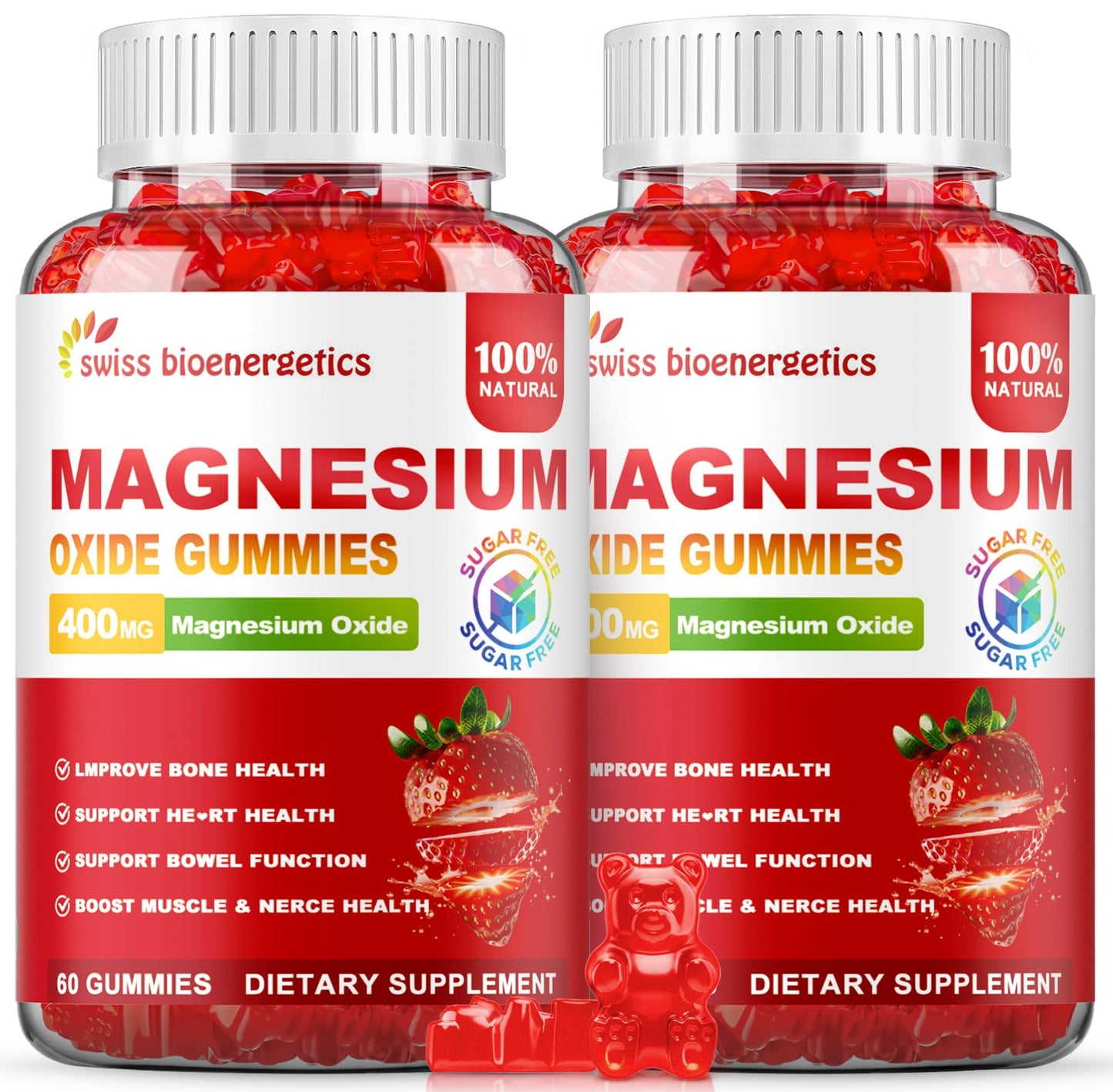 Swiss Bioenergetics Magnesium Oxide Gummies 400mg, 120 Gummies
