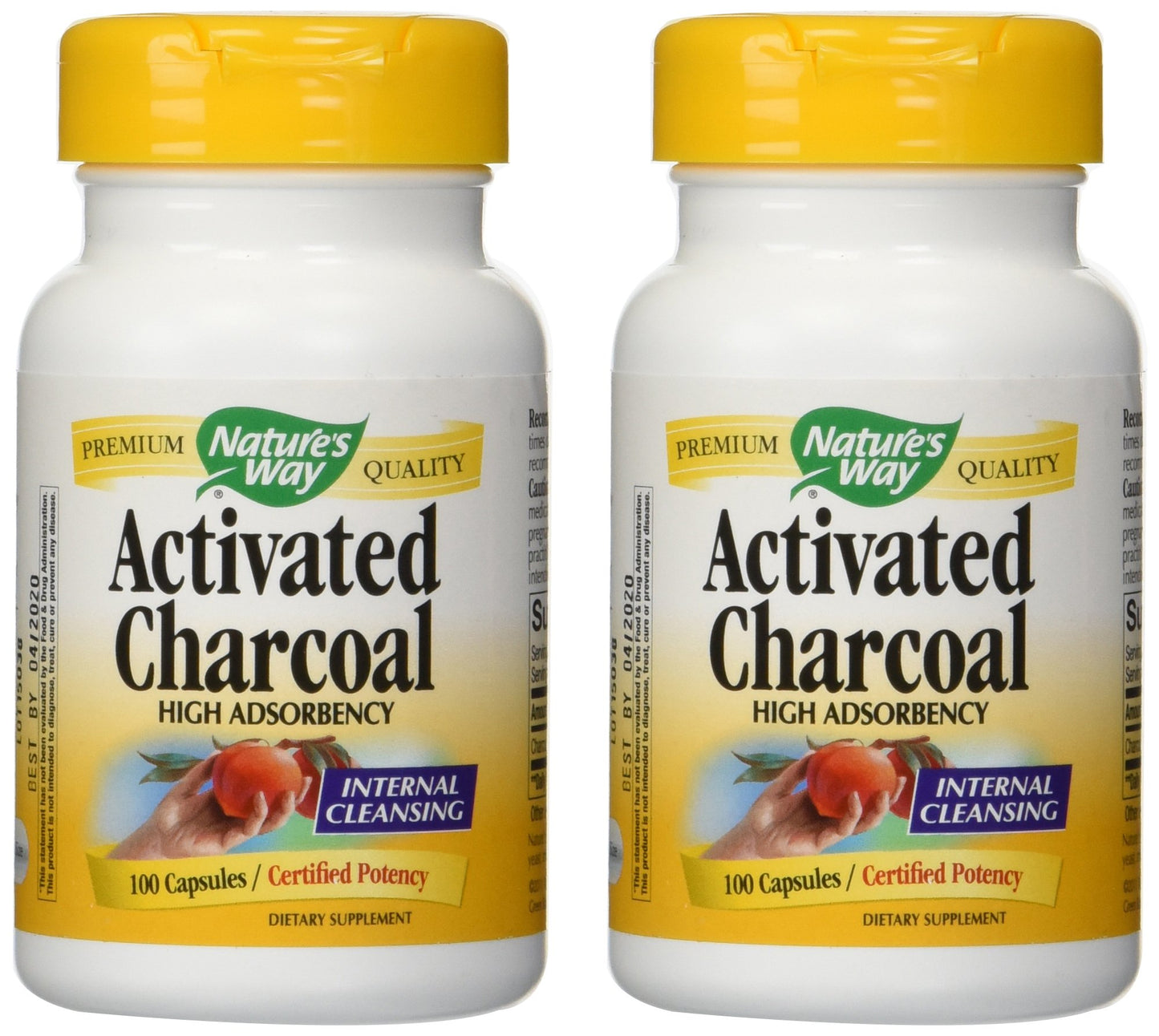 Nature's Way Activated Charcoal High Adsorbency Capsule, 200 Capsules
