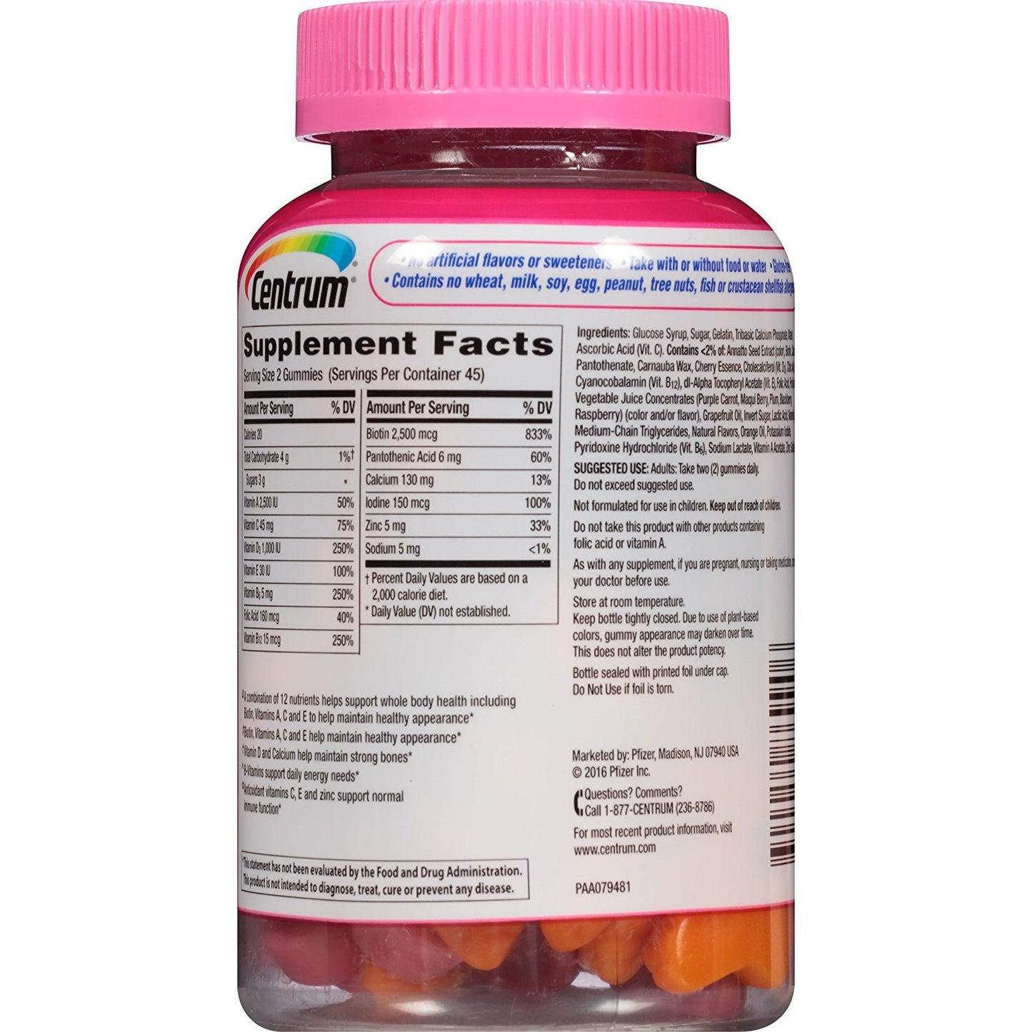 Centrum MultiGummies + Beauty Gummy Multivitamin for Women, Hair, Skin & Nails, 90 Gummies