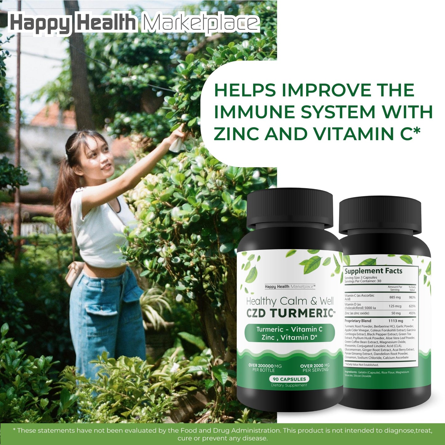 Happy Health Marketplace Healthy Calm & Well CDZ Capsules 90 Count