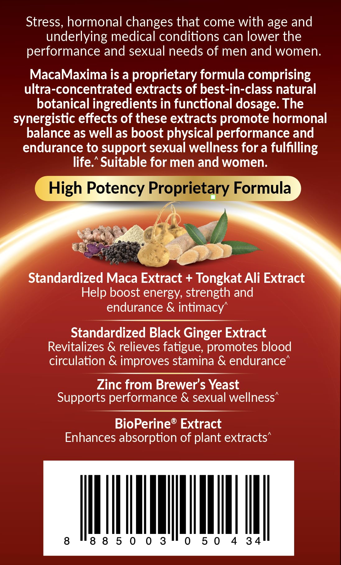 LABO Nutrition MacaMaxima Maca Tongkat Ali Energy Stamina Capsules 60 Capsules