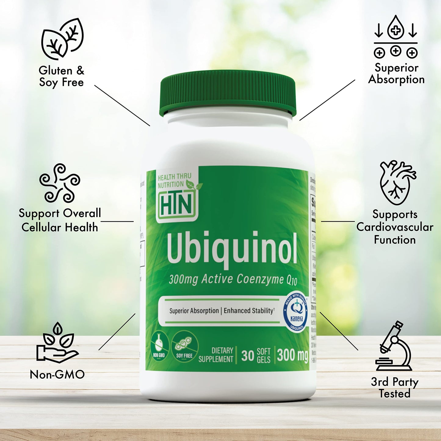 Health Thru Nutrition Ubiquinol 300mg Softgels, 30 Count