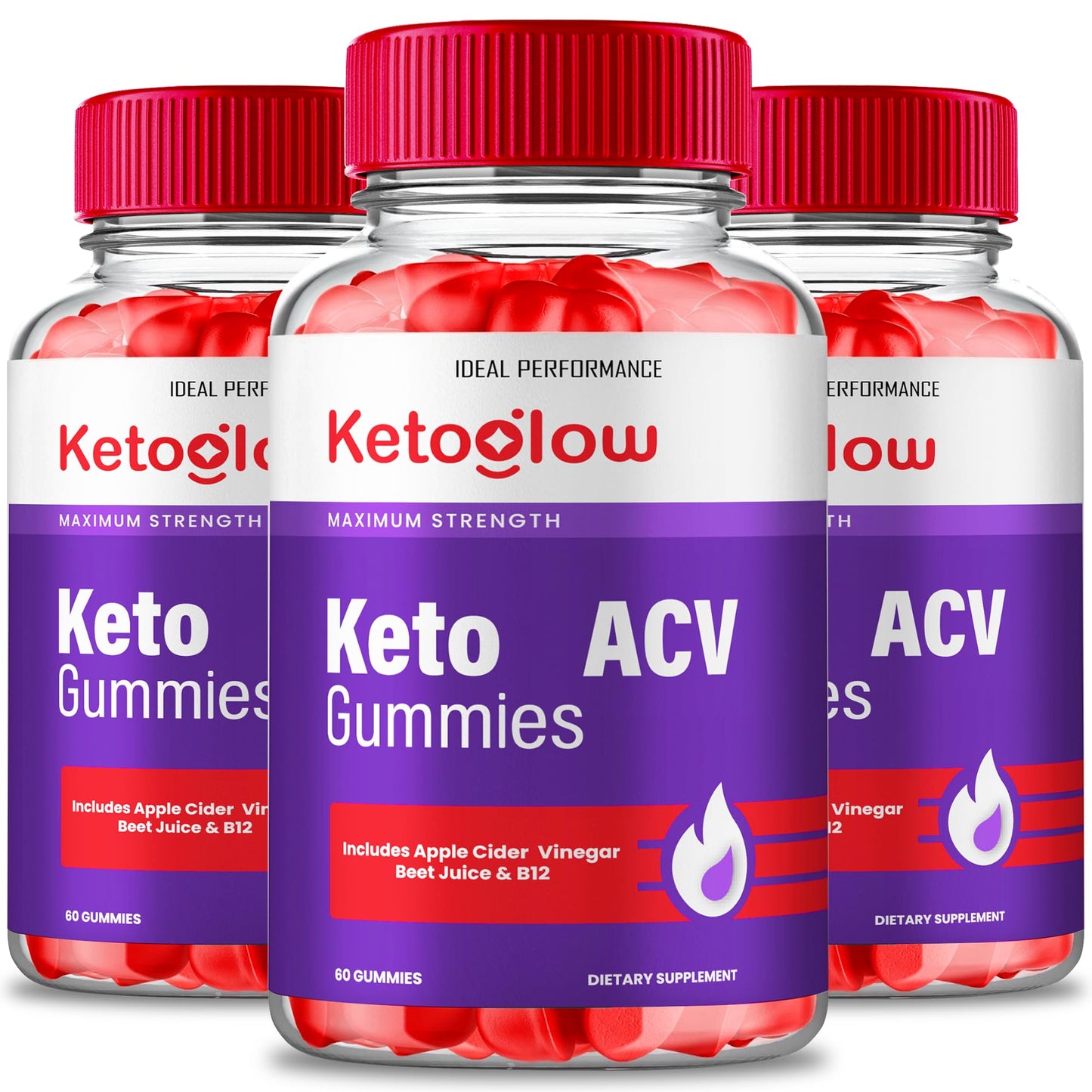 IDEAL PERFORMANCE Keto Glow ACV Gummies, 180-Count