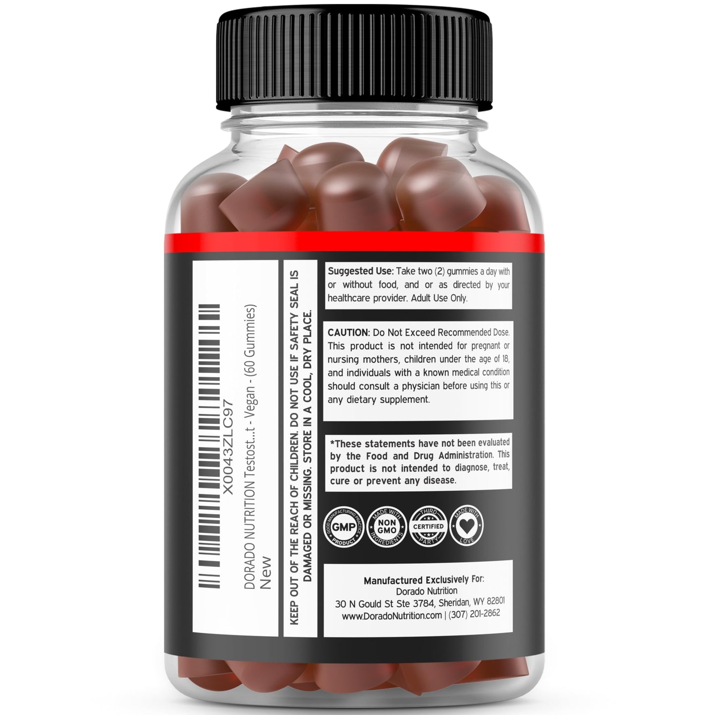 DORADO NUTRITION Testosterone Gummies for Men, 60 Count